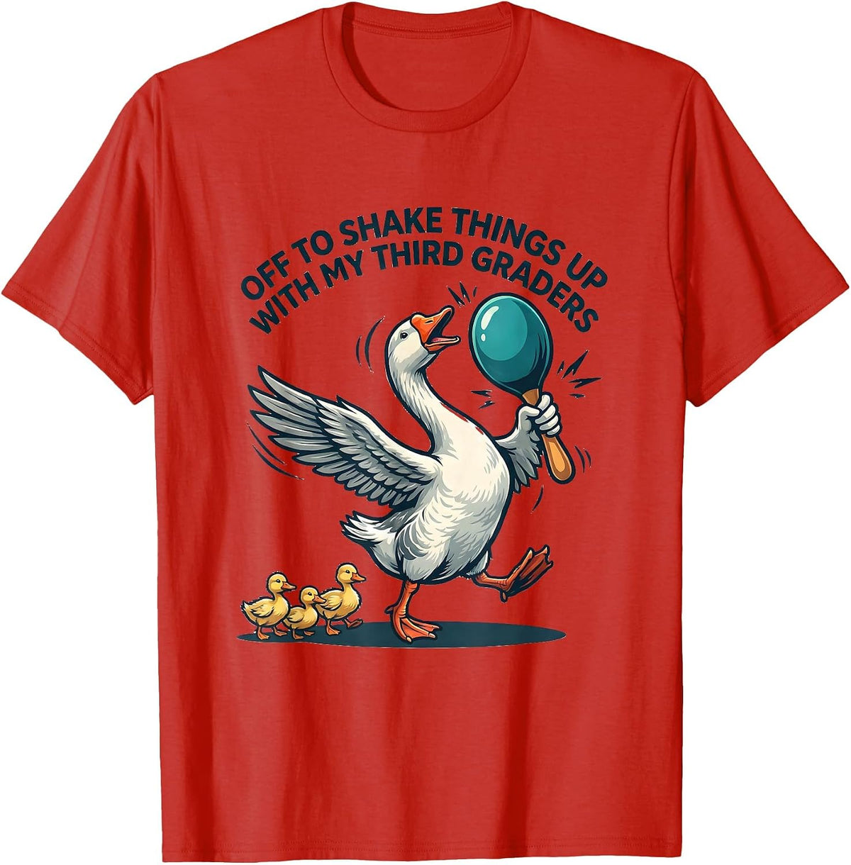 Men's Off To Shake Things Up With My Third Graders Teacher T-Shirt - Red