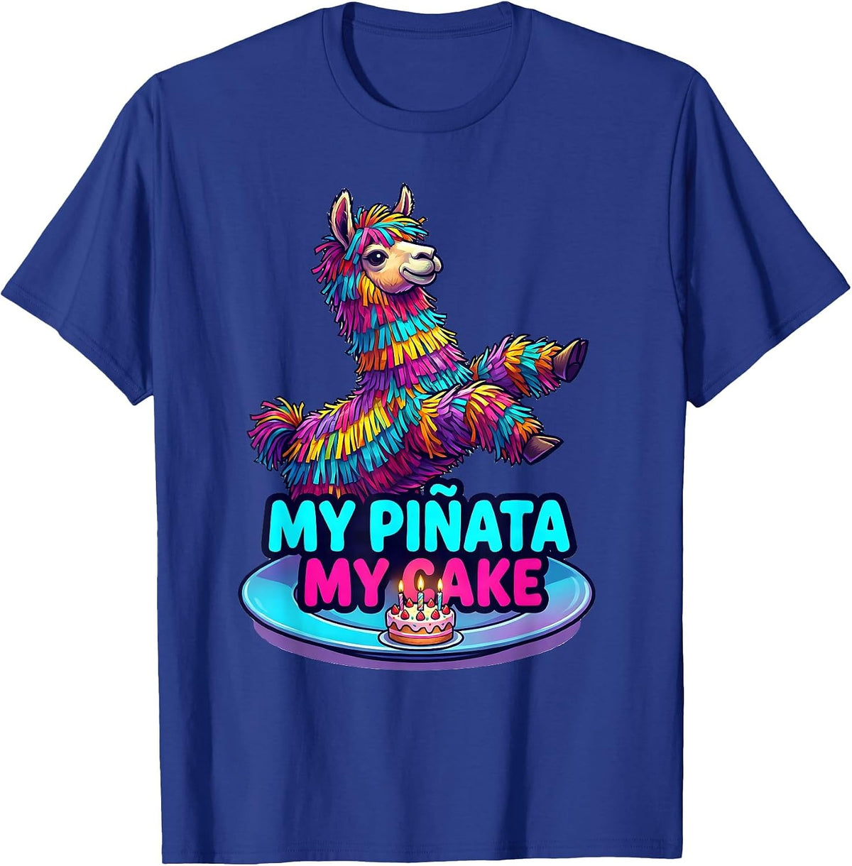 My Piñata My Cake Funny Llama Pinata Gamer Birthday Boy T-Shirt - Royal Blue