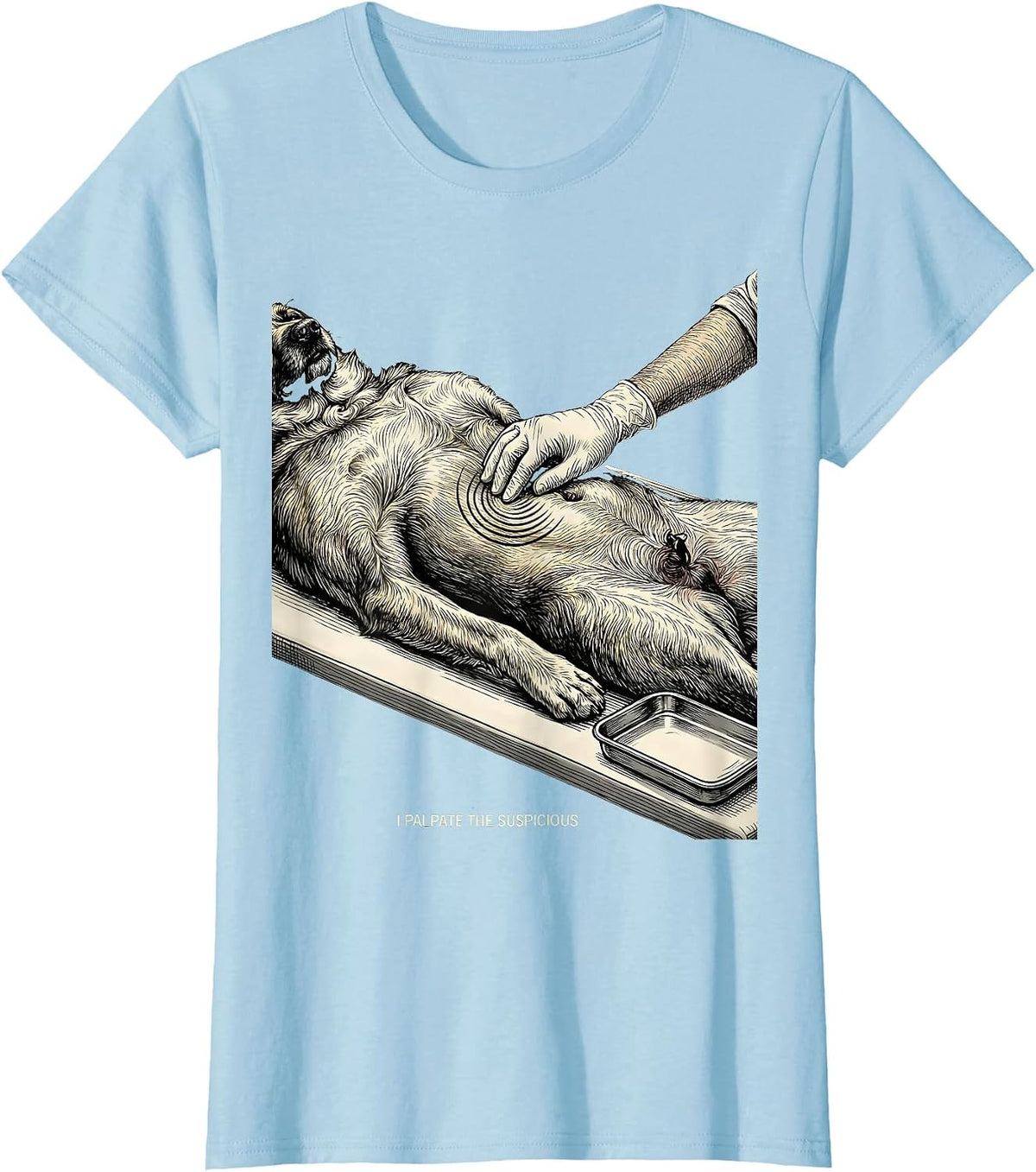 Women's I Palpate The Suspicious Funny Veterinarian Vet Tech T-Shirt - Baby Blue