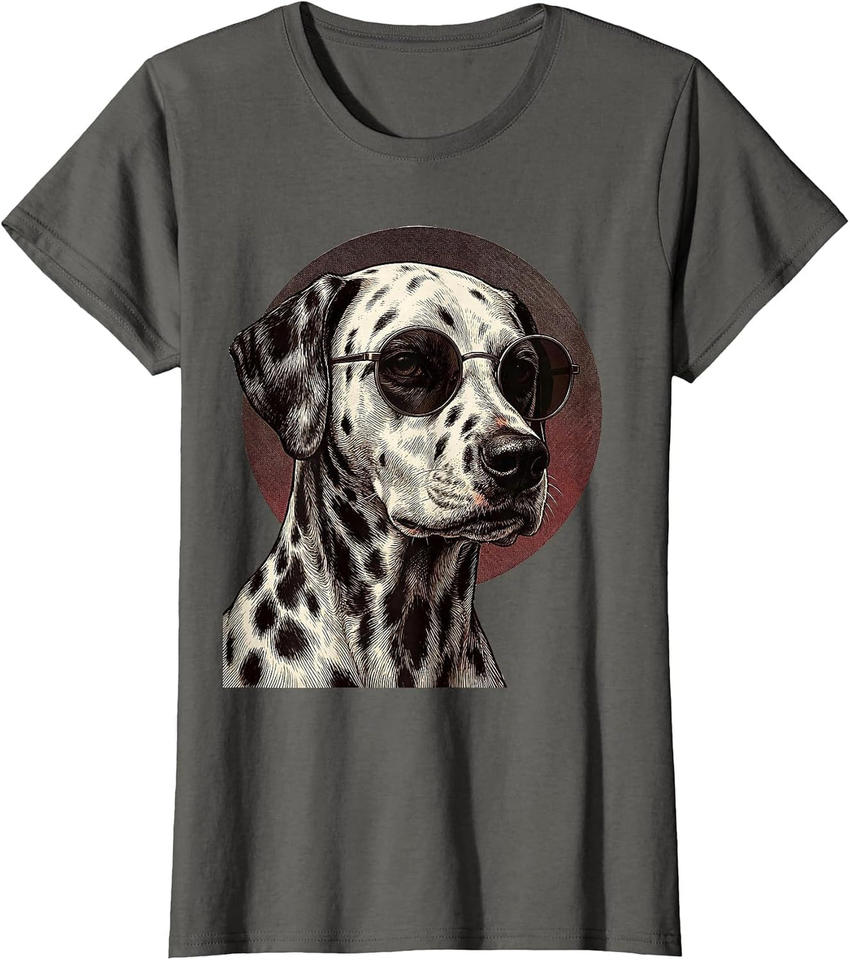 Women's Dalmatian Sunglasses Portrait Dog Owner Breed Portrait T-Shirt - Asphalt Grey
