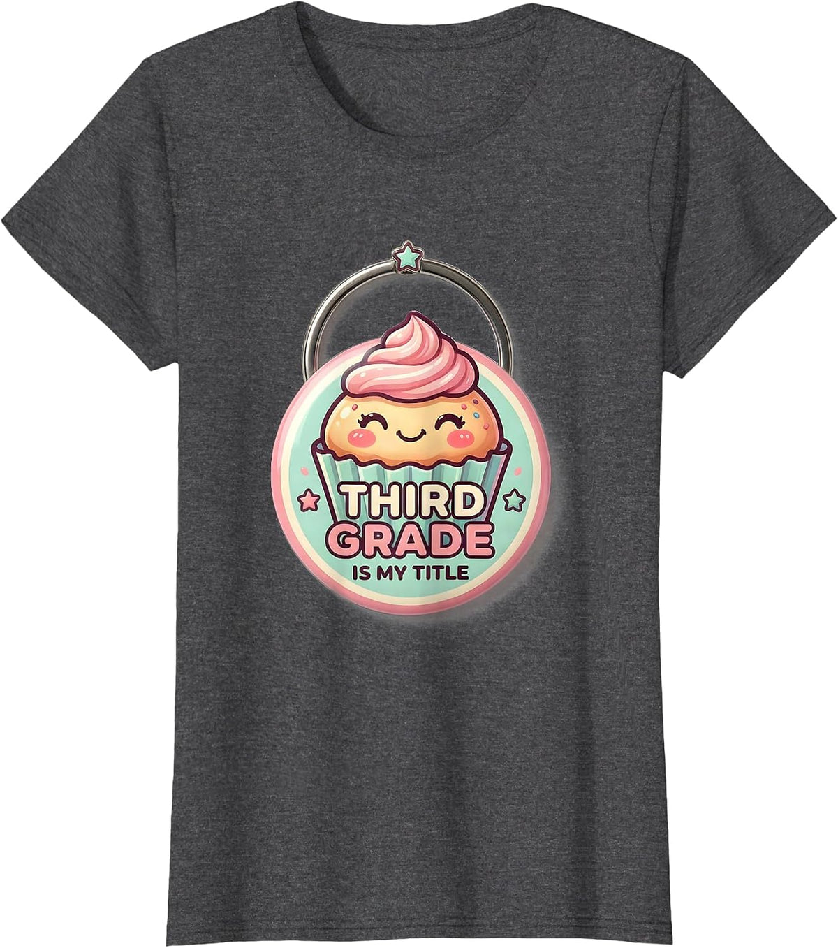 Women's Third Grade Is My Title Cute Kawaii Back To School First Day T-Shirt - Dark Heather Grey