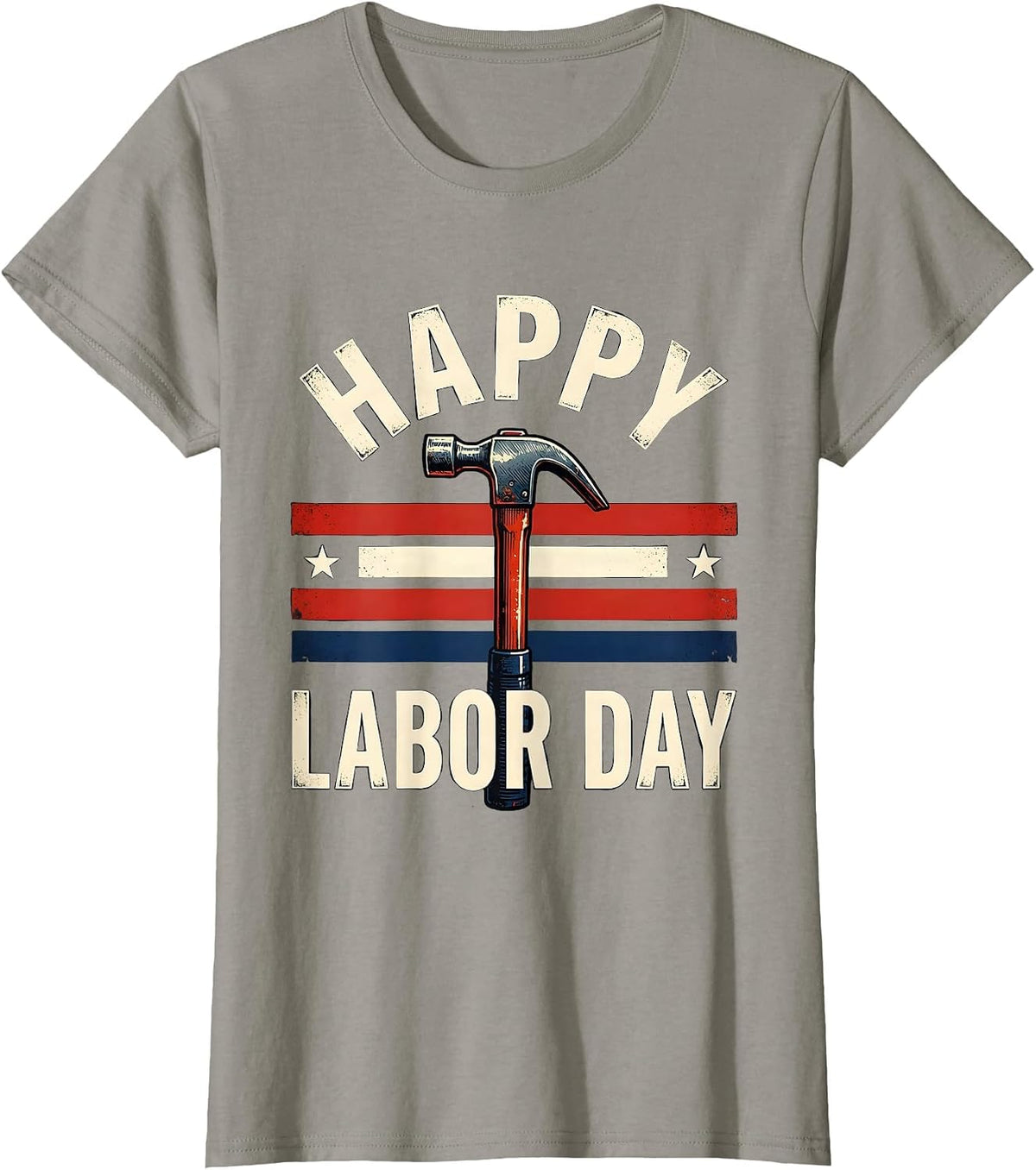 Women's Happy Labor Day Patriotic Union Worker Labor Day Holiday T-Shirt - Slate Grey