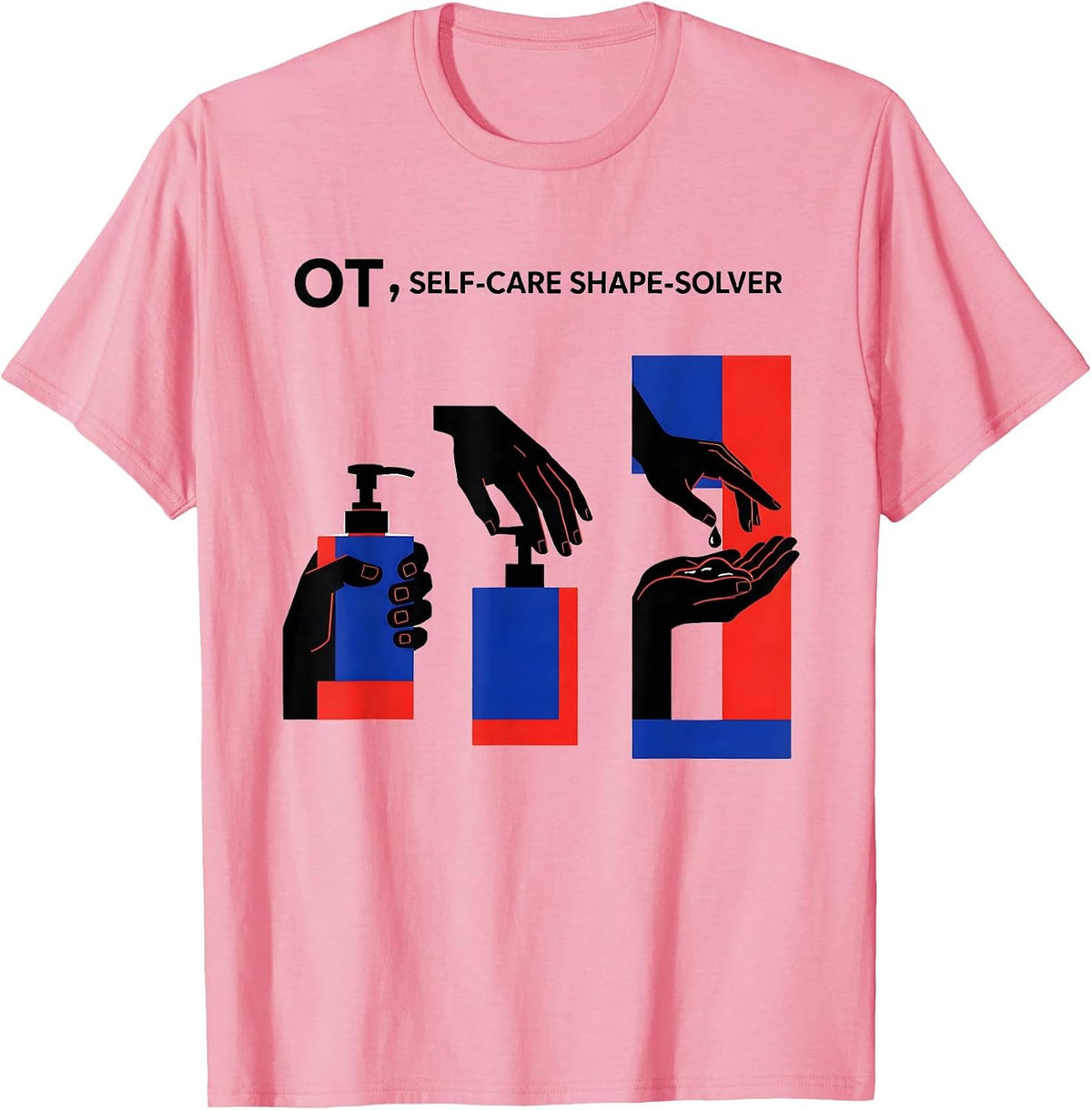 Men's OT Self-Care Shape-Solver Occupational Therapy Therapist T-Shirt - Pink