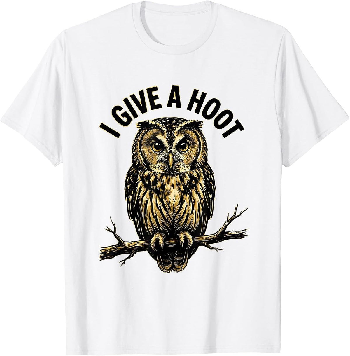 Men's I Give A Hoot Funny Owl Lover Birdwatching Eco-Awareness T-Shirt - White