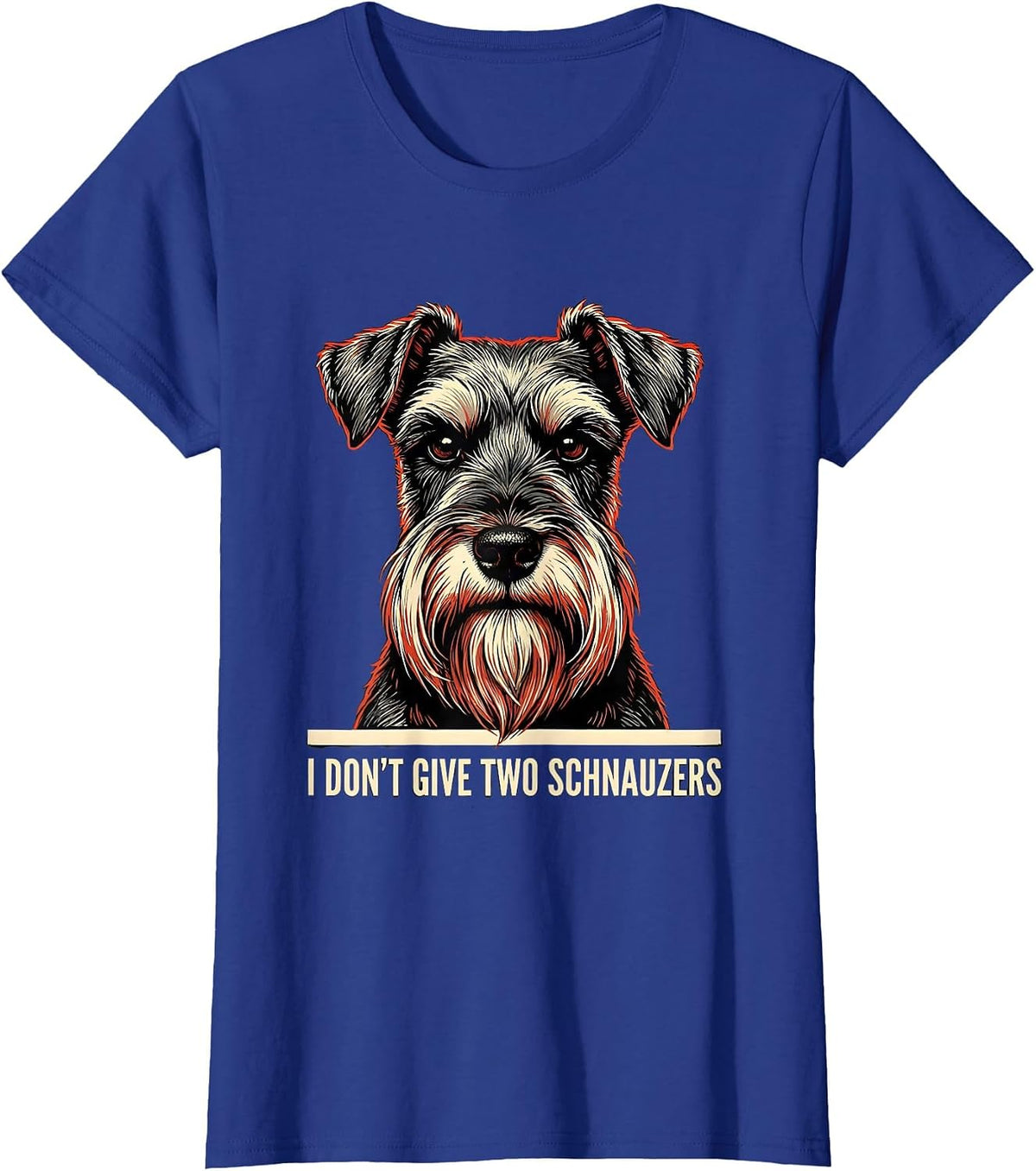 Women's I Don't Give Two Schnauzers Funny Miniature Schnauzer Lover T-Shirt - Royal Blue