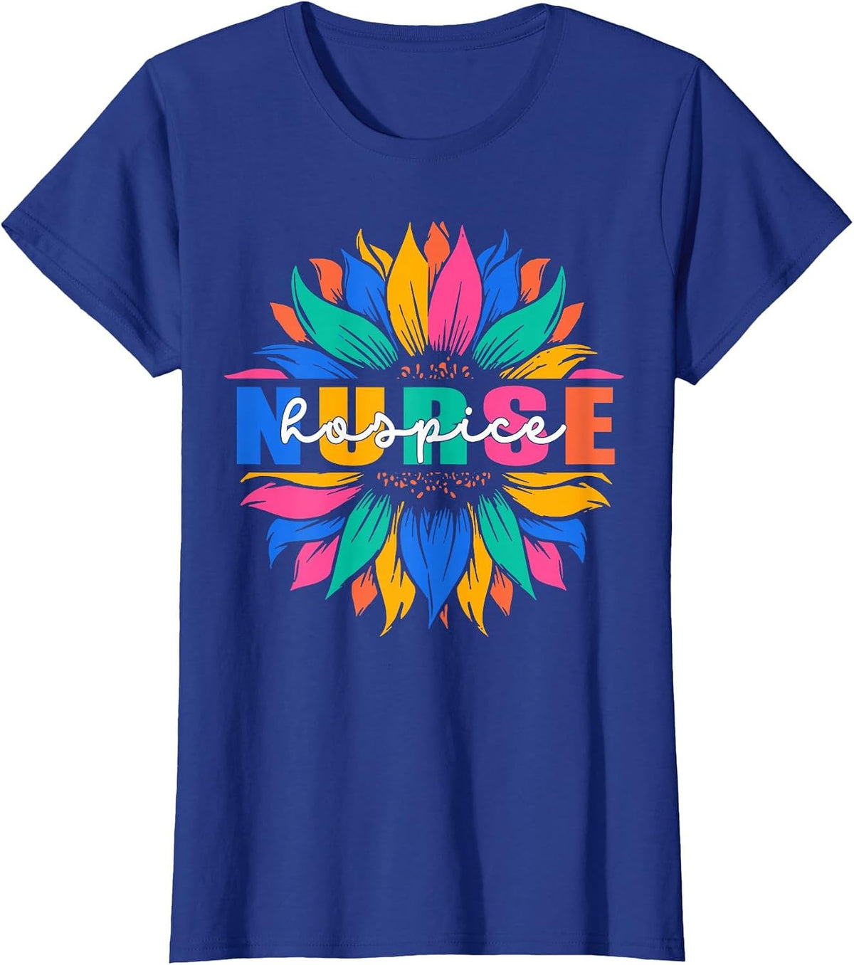 Hospice Nurse Appreciation Boho Flowers T-Shirt - Royal Blue