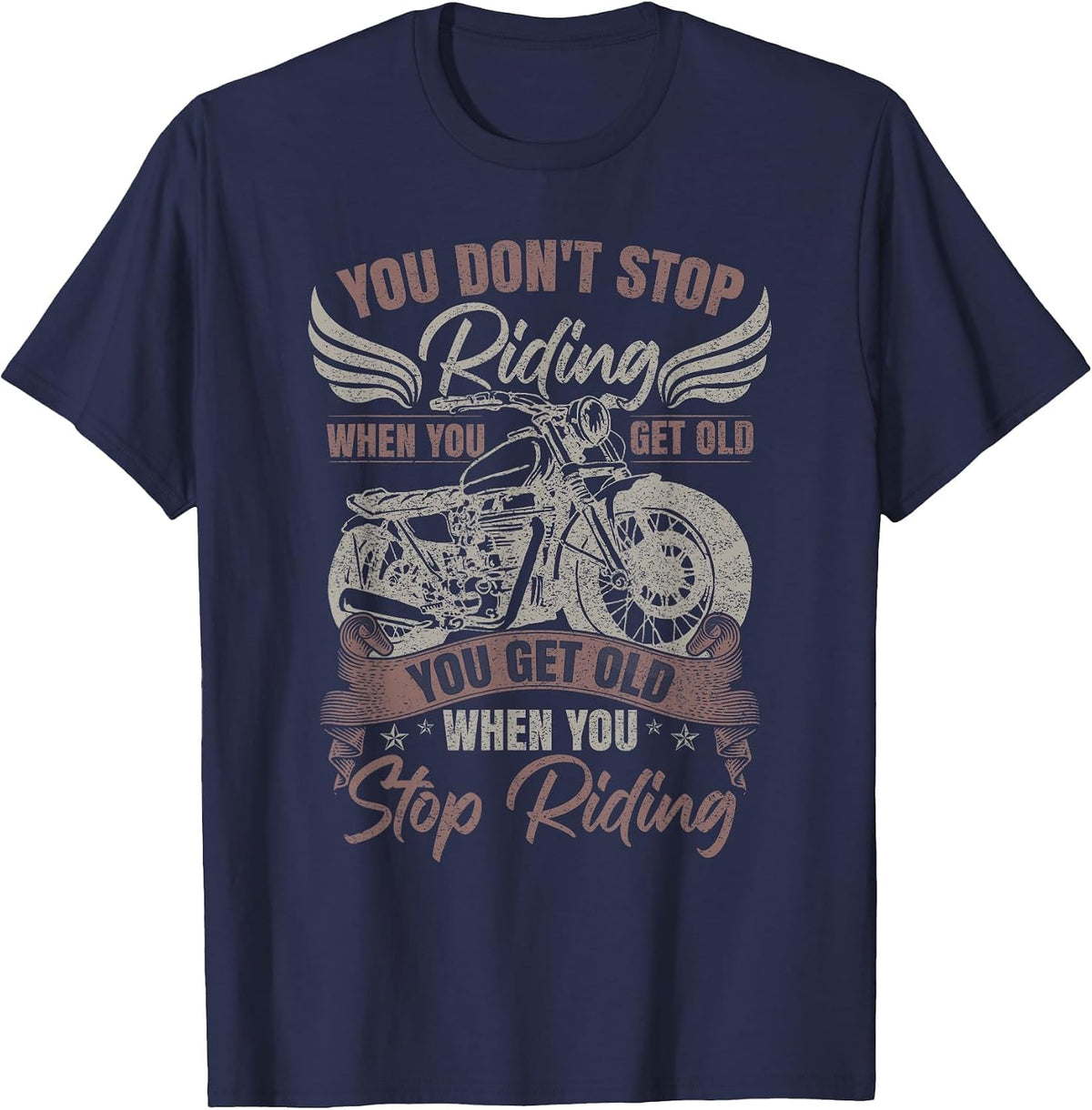 Motorcycle Vintage T-Shirt - Navy Blue