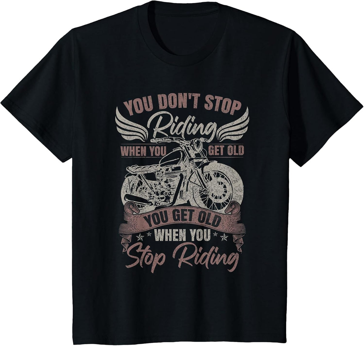 Motorcycle Vintage T-Shirt - Black