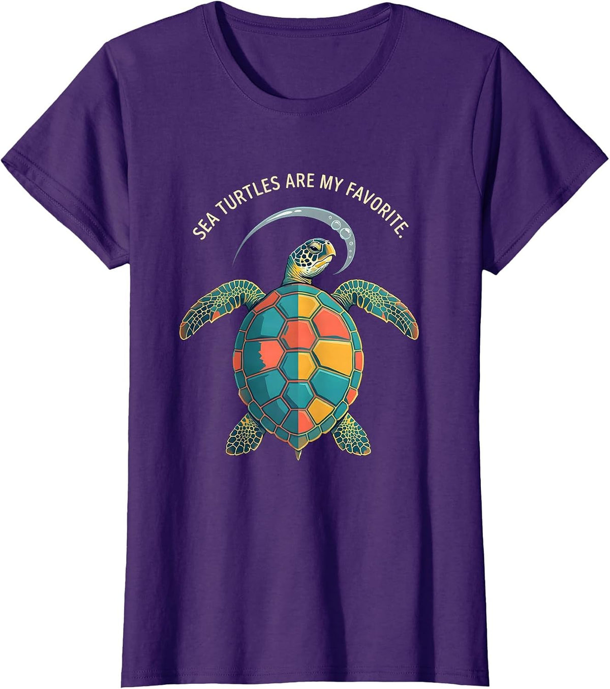 Sea Turtles Are My Favorite Cute Sea Turtle Ocean Animal T-Shirt - Purple