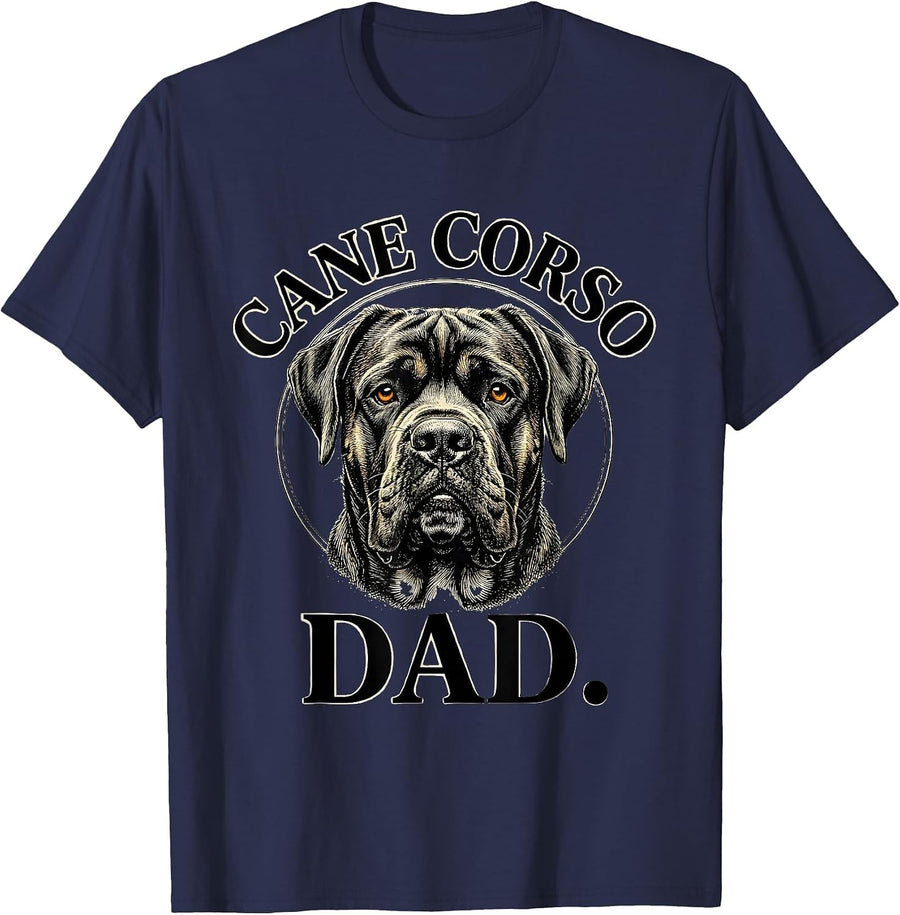 Cane Corso Dad Italian Mastiff Dog Lover Gift T-Shirt - Navy Blue