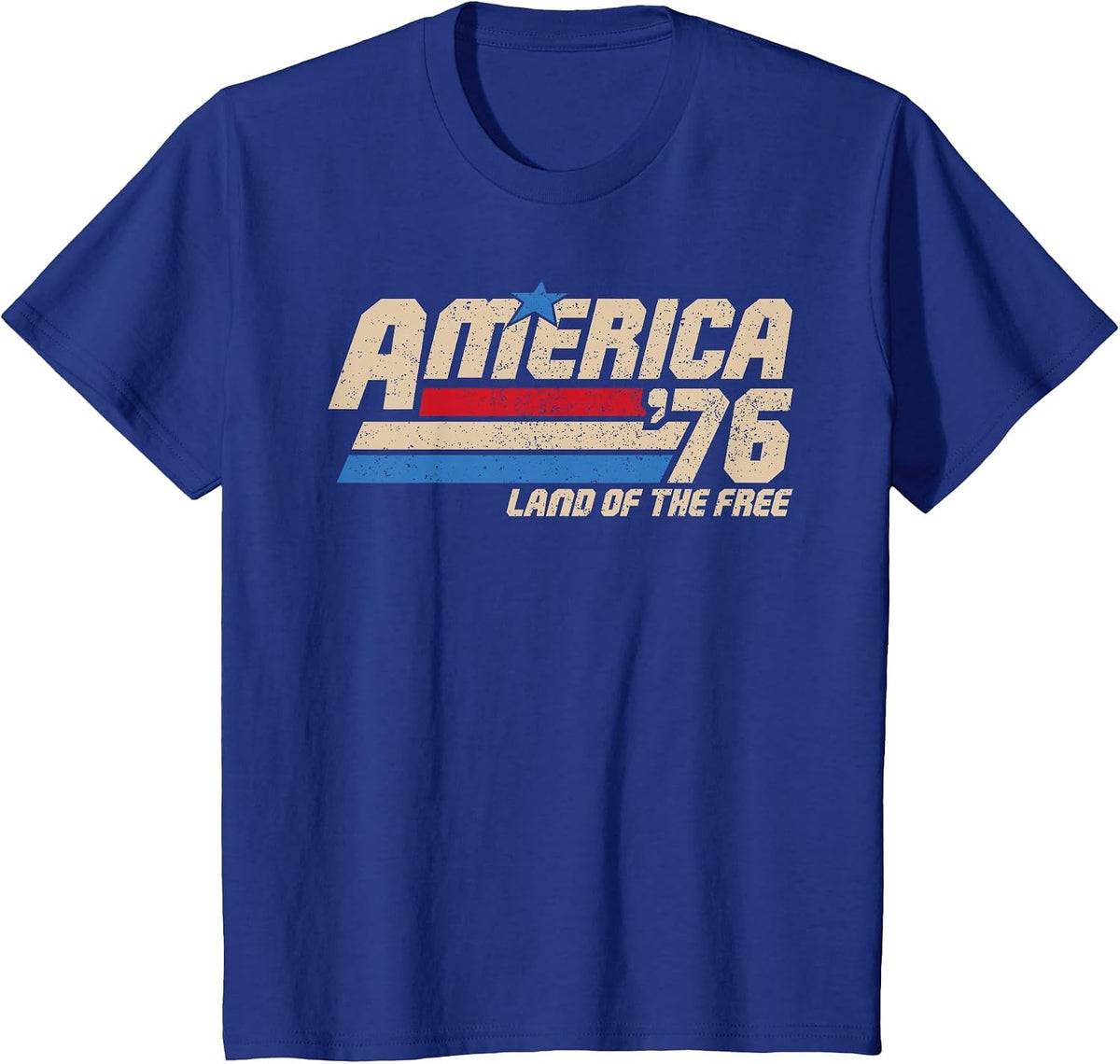 America 1776 Patriotic Vintage USA Flag Retro 4th of July T-Shirt - Royal Blue