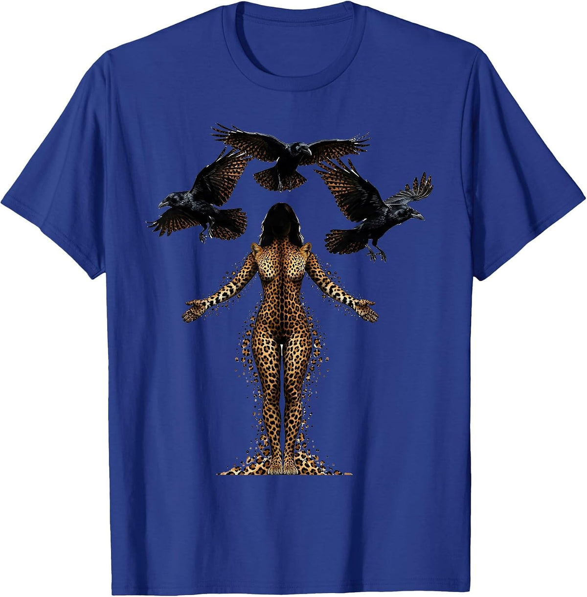Camo Warrior Ravens Circling Graphic Design T-Shirt - Royal Blue