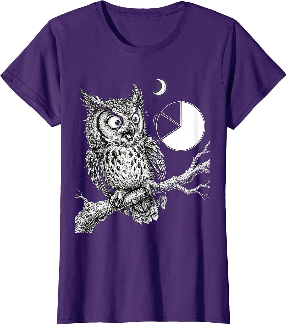 Women's Owl Math Teacher Halloween Pun Humor T-Shirt - Purple
