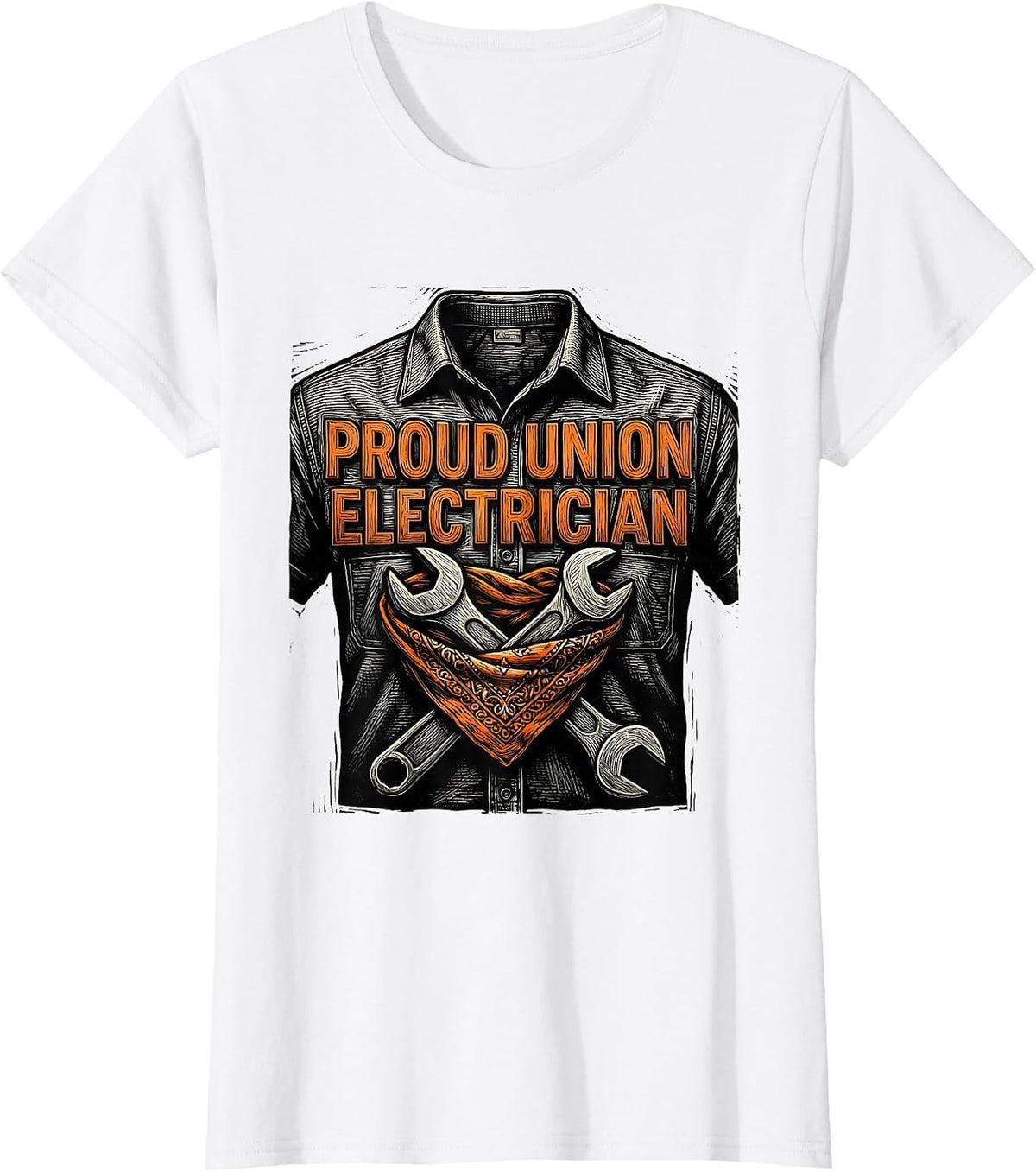 Proud Union Electrician Skilled Worker Labor Pride T-Shirt - White