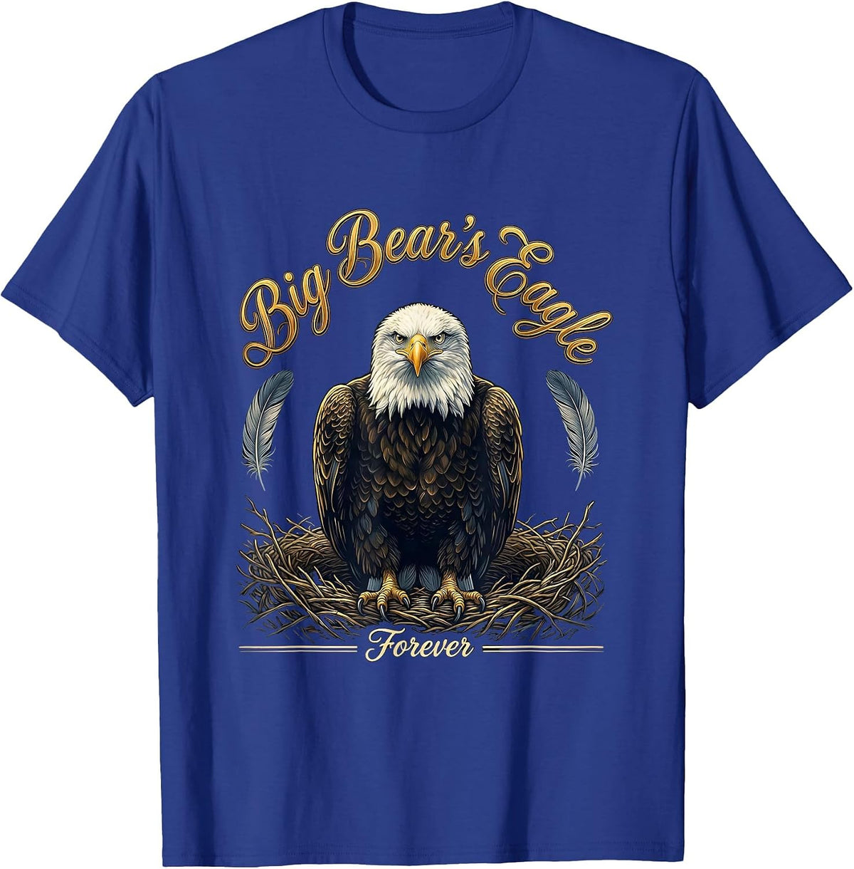 Big Bear's Eagle Forever Memorial Tribute Wildlife T-Shirt - Royal Blue
