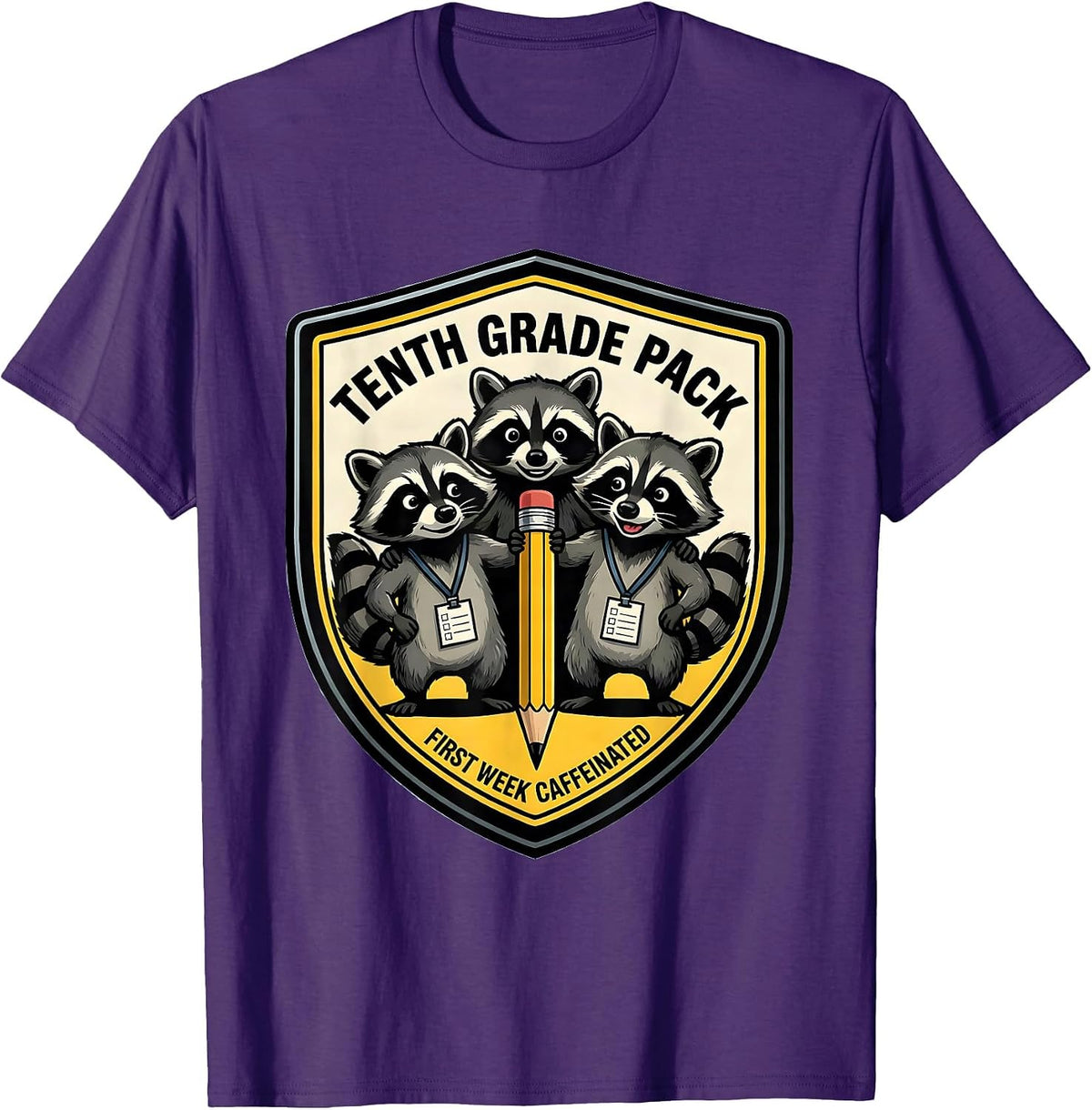 Men's Tenth Grade Pack — First Week Caffeinated Teacher T-Shirt - Purple