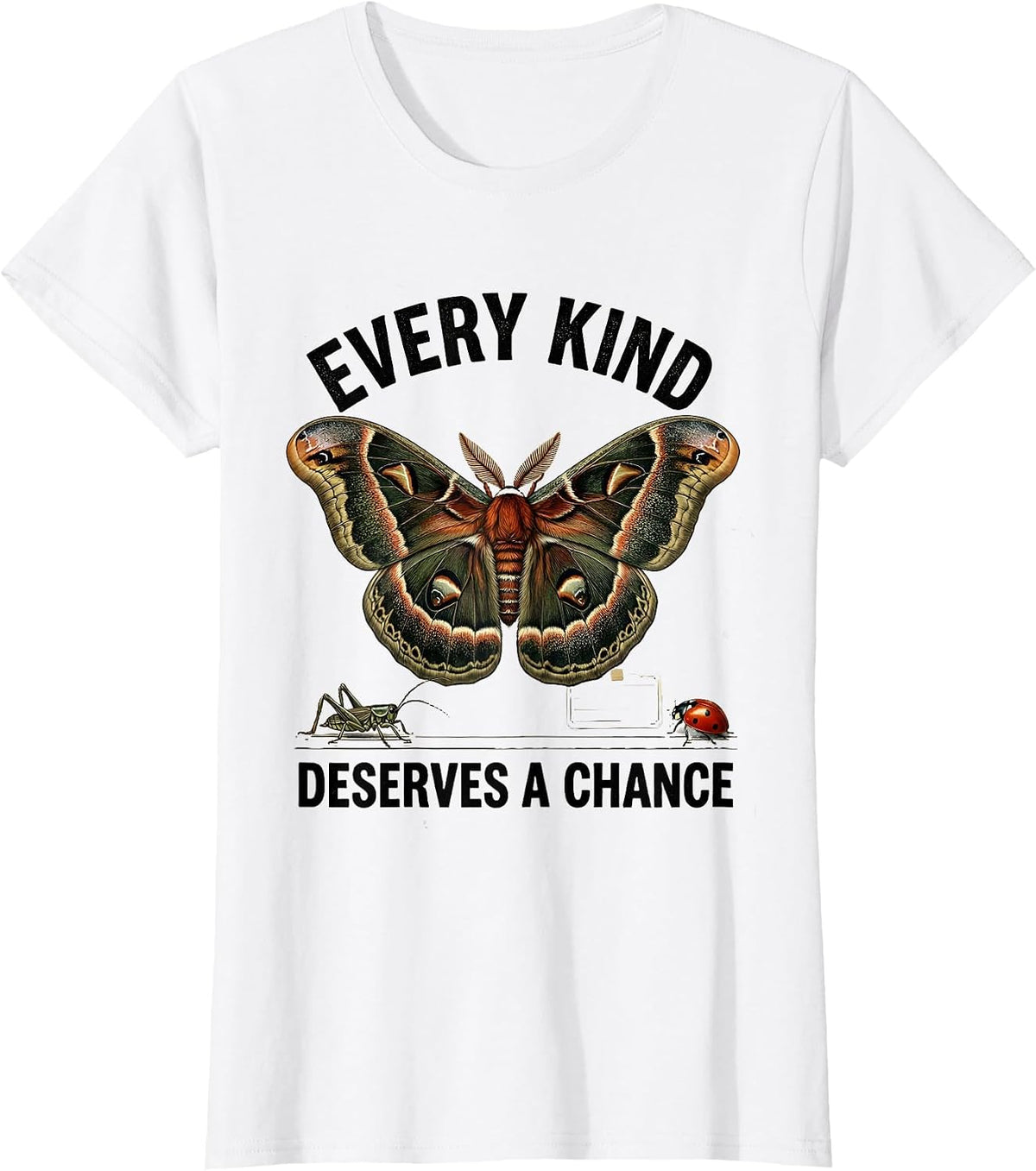 Every Kind Deserves A Chance Vintage Bug Lover Entomology T-Shirt - White