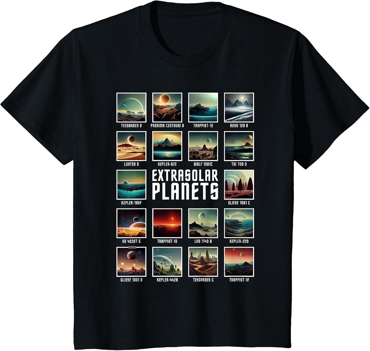 Exoplanet Extrasolar Planet Space Astronomy Astrophysics T-Shirt - Black