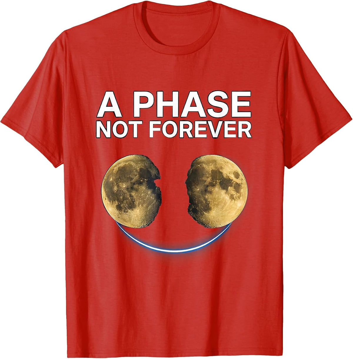 Men's A Phase Not Forever Cosmic Moon Phases Astronomy T-Shirt - Red