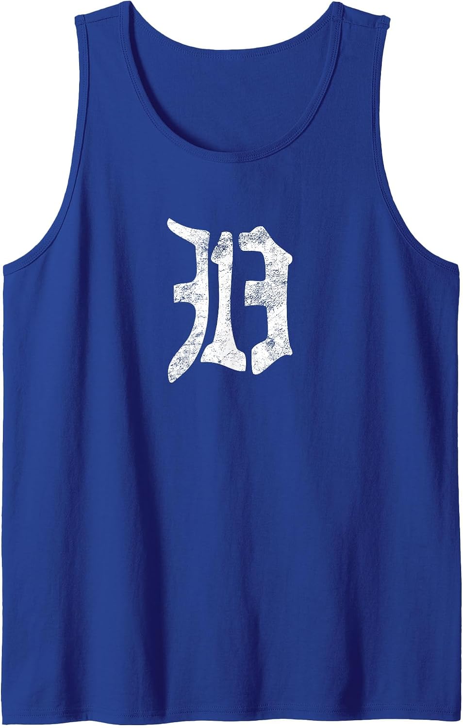 Detroit 313 Shirt Vintage Old English D Area Code Michigan Tank Top - Royal Blue