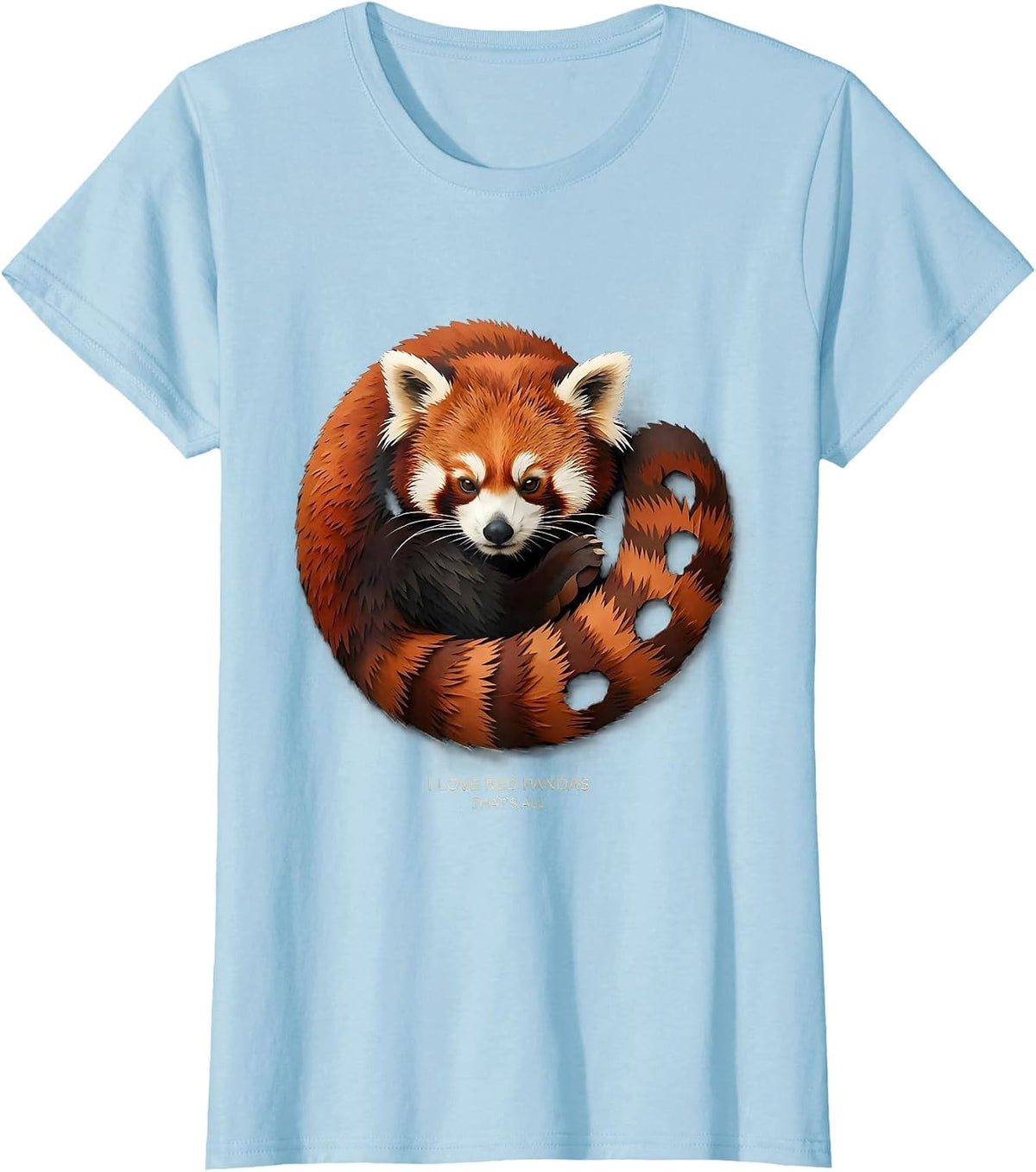 Women's I Love Red Pandas That's All Cute Animal Lover Gift T-Shirt - Baby Blue