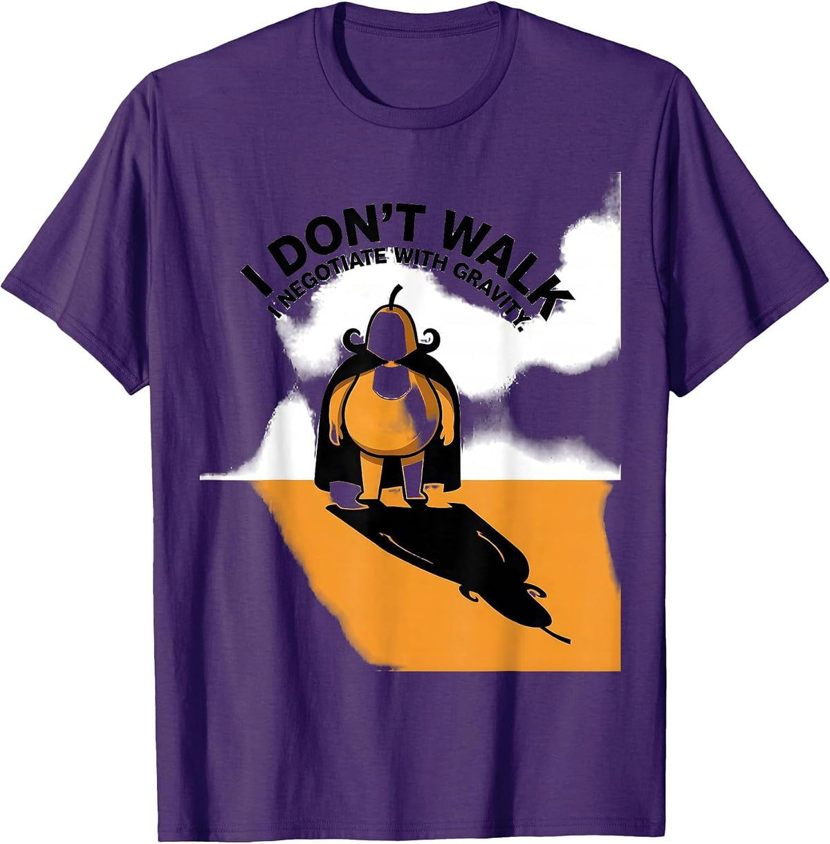 Men's I Don't Walk, I Negotiate With Gravity Funny Penguin Lover T-Shirt - Purple