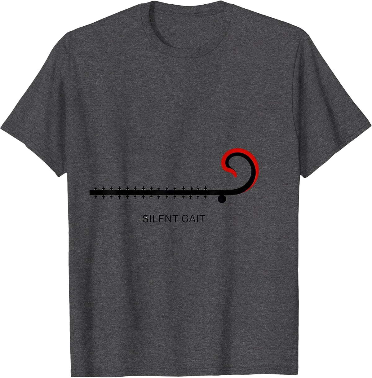 Men's Silent Gait Funny Physical Therapist Christmas Rehab Humor T-Shirt - Dark Heather Grey