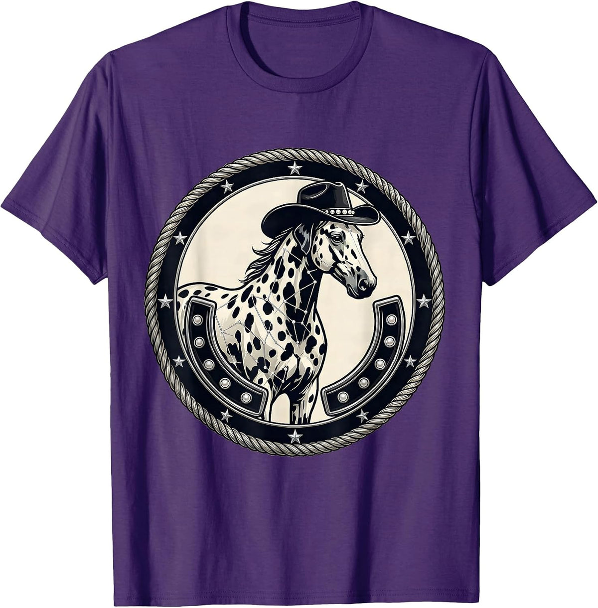 Dalmatian Spot Constellation Map Animal Print T-Shirt - Purple