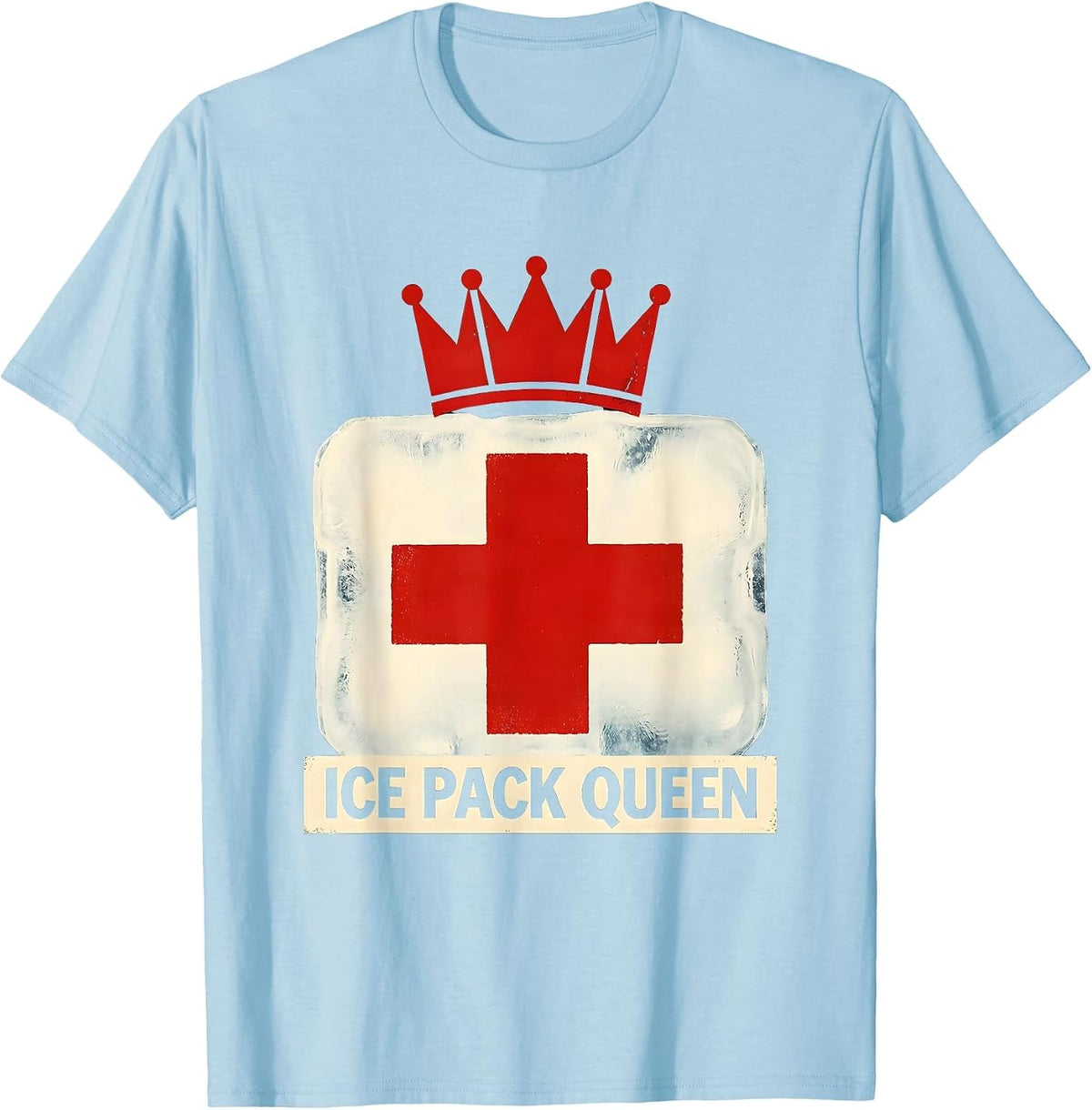 Men's Ice Pack Queen School Nurse Design T-Shirt - Baby Blue