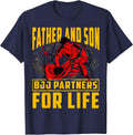 Father and Son BJJ Partners for Life Brazilian Jiu-Jitsu T-Shirt - Navy Blue