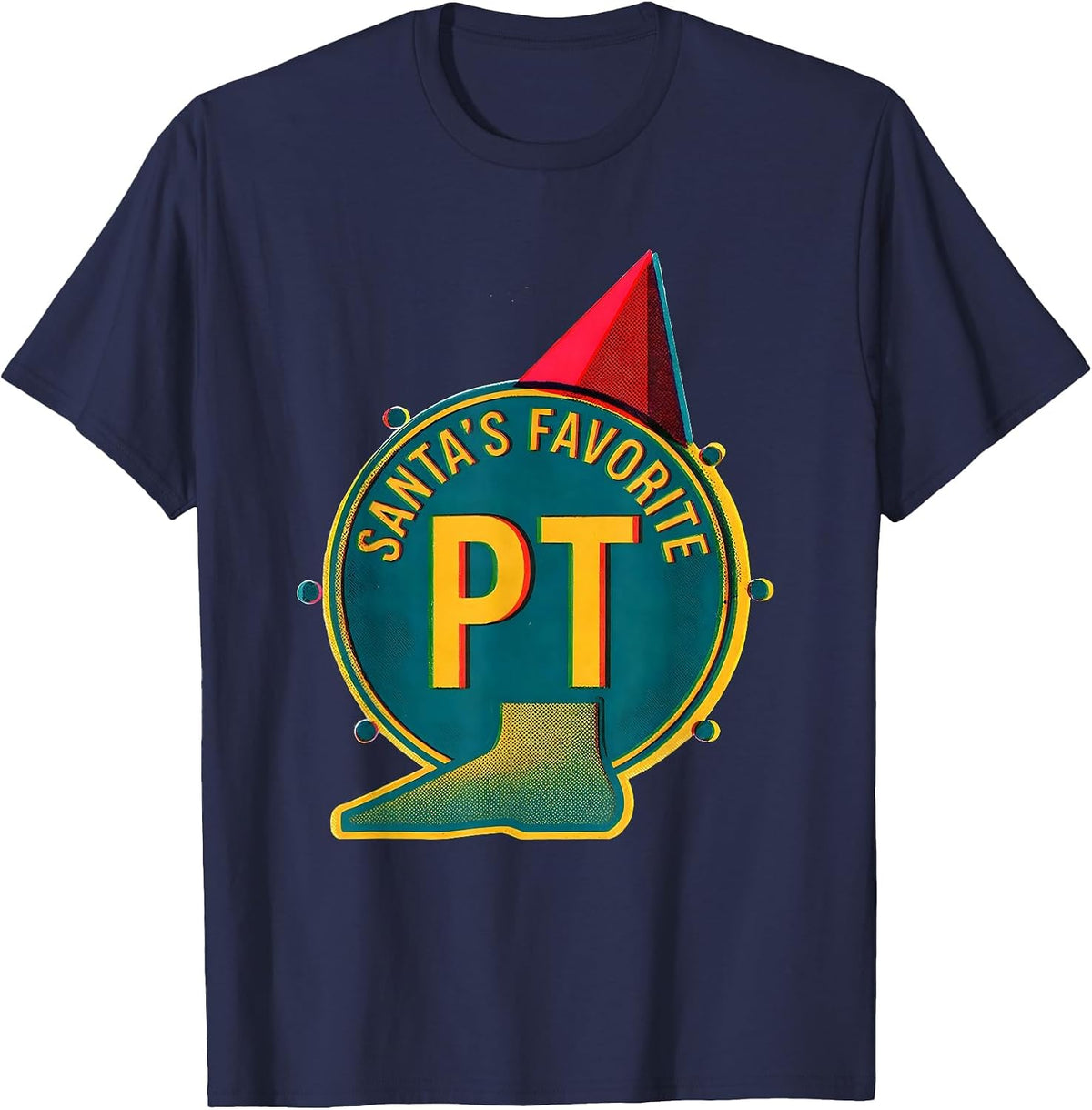 Santa's Favorite PT Funny Physical Therapy Therapist T-Shirt - Navy Blue