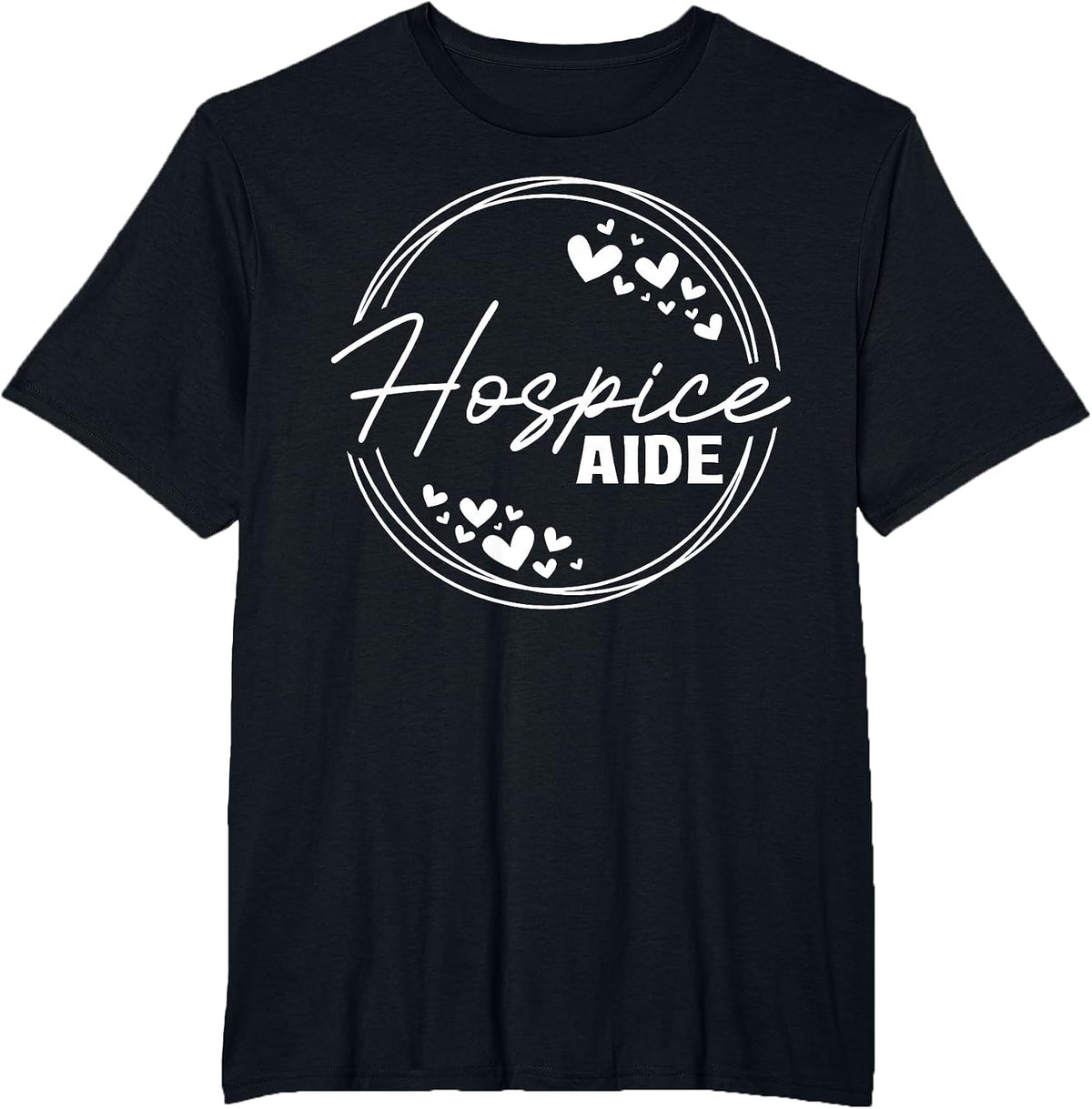 Cute Hospice Aide Heart T-Shirt - Black