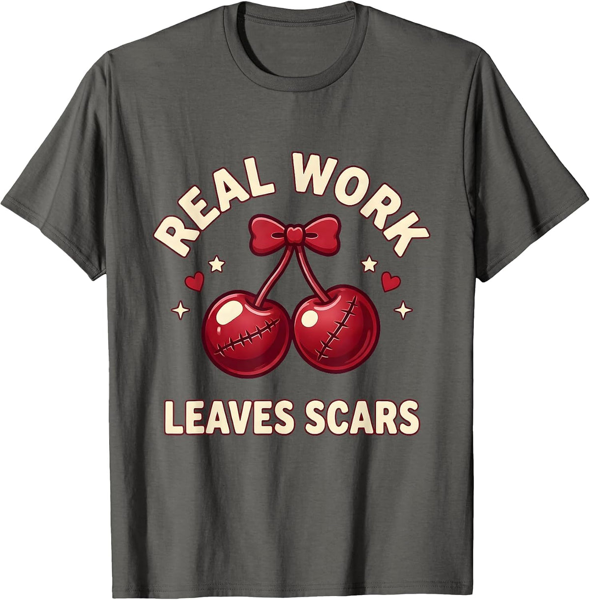 Real Work Leaves Scars Welder Pride Design T-Shirt - Asphalt Grey