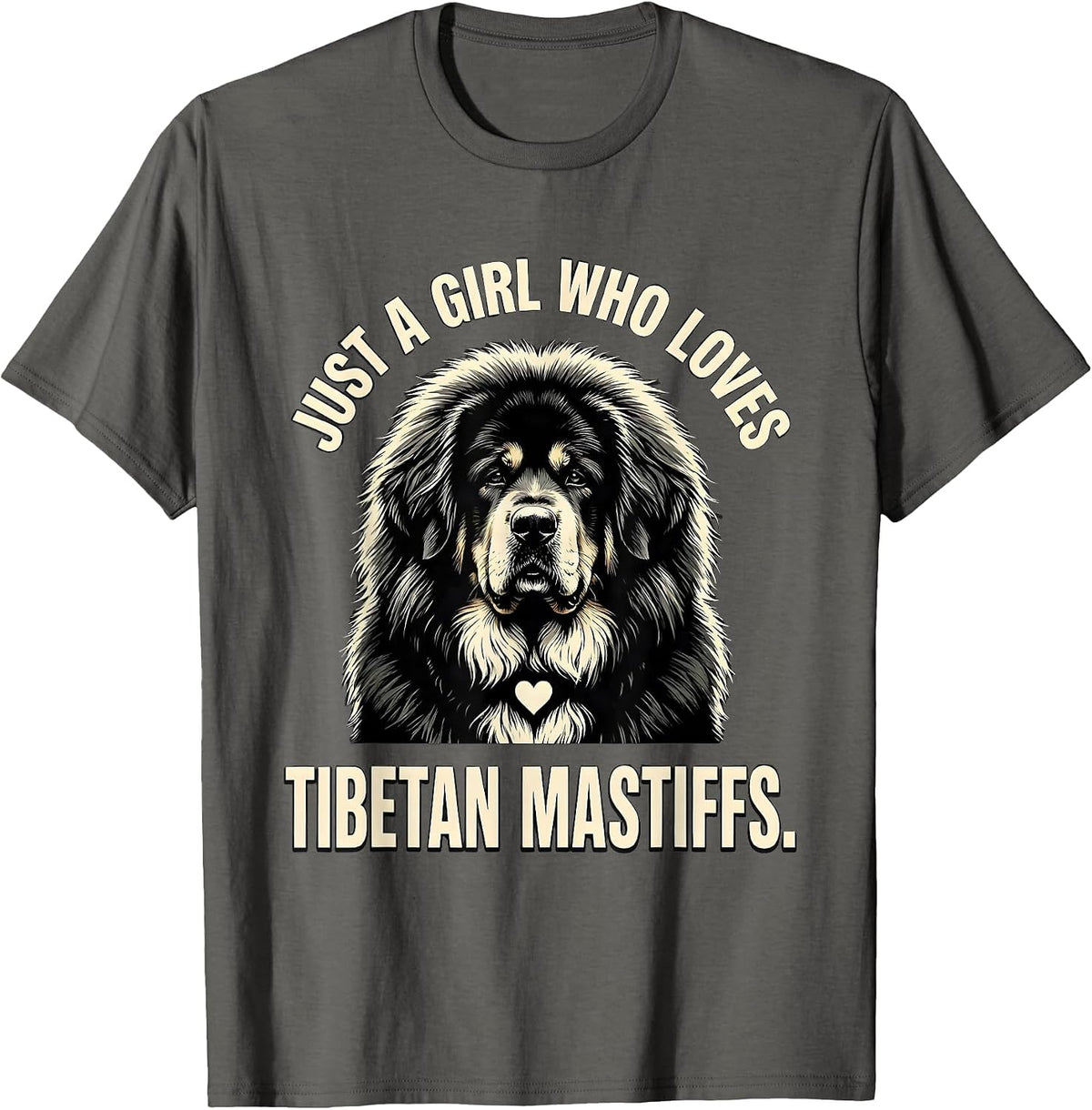 Just a Girl Who Loves Tibetan Mastiffs Cute Dog Lover Gift T-Shirt - Asphalt Grey