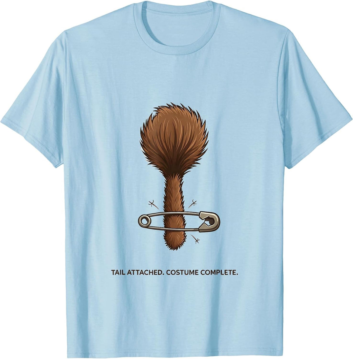 Men's Tail Attached Costume Complete Funny Donkey Animal Lover T-Shirt - Baby Blue