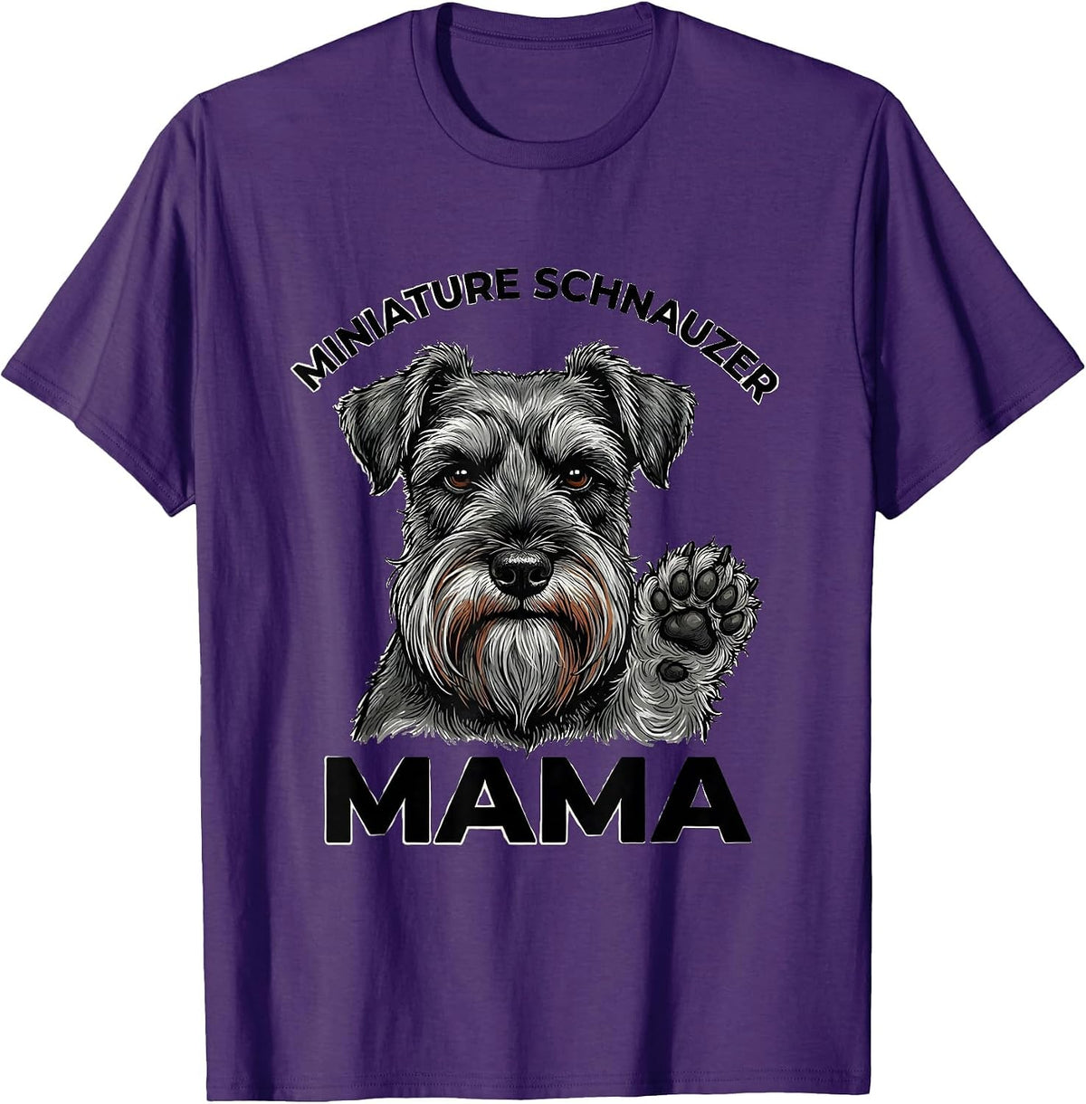 Miniature Schnauzer Mama Funny Dog Lover Gift T-Shirt - Purple