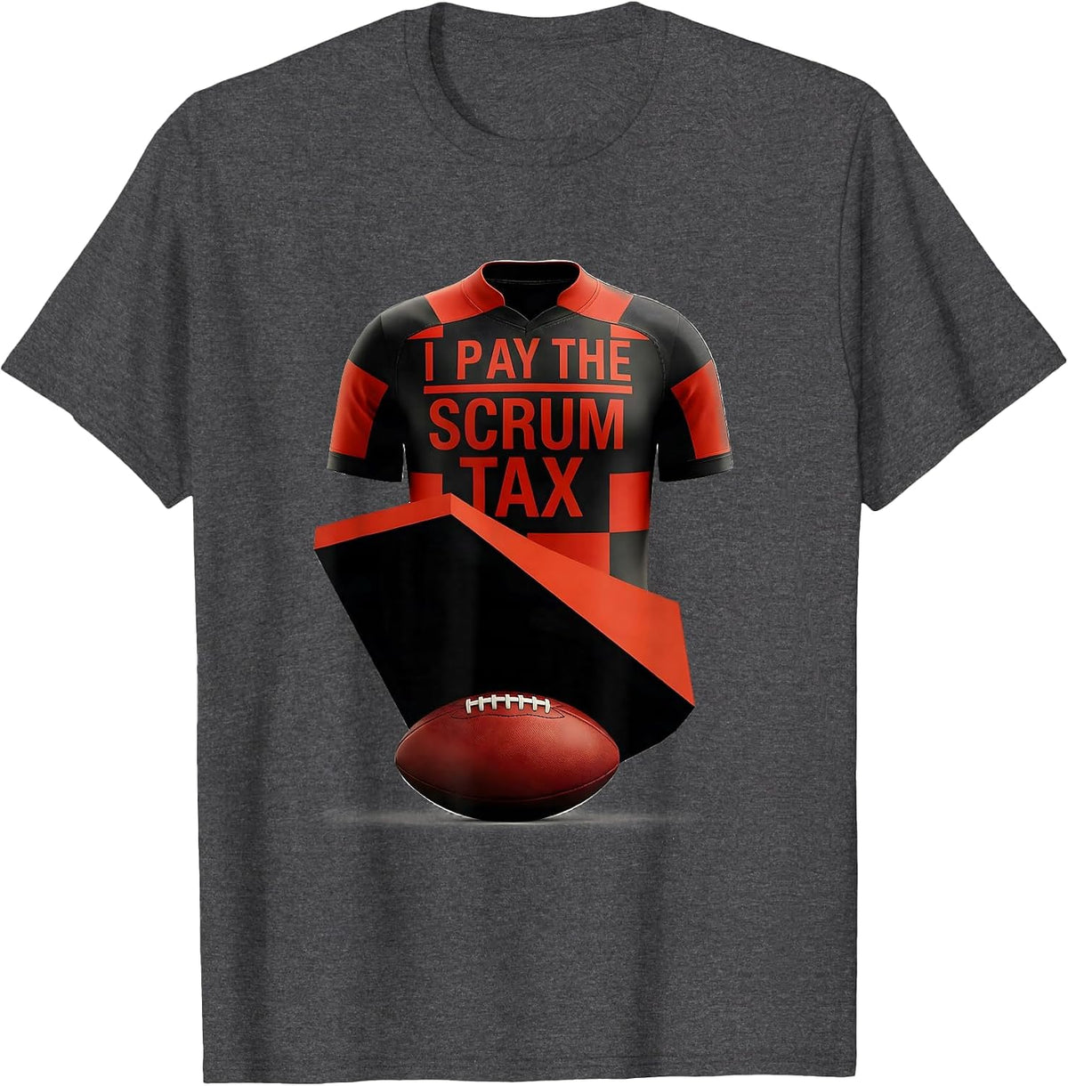 Men's I Pay The Scrum Tax Funny Rugby Player Coach Fan Humor T-Shirt - Dark Heather Grey