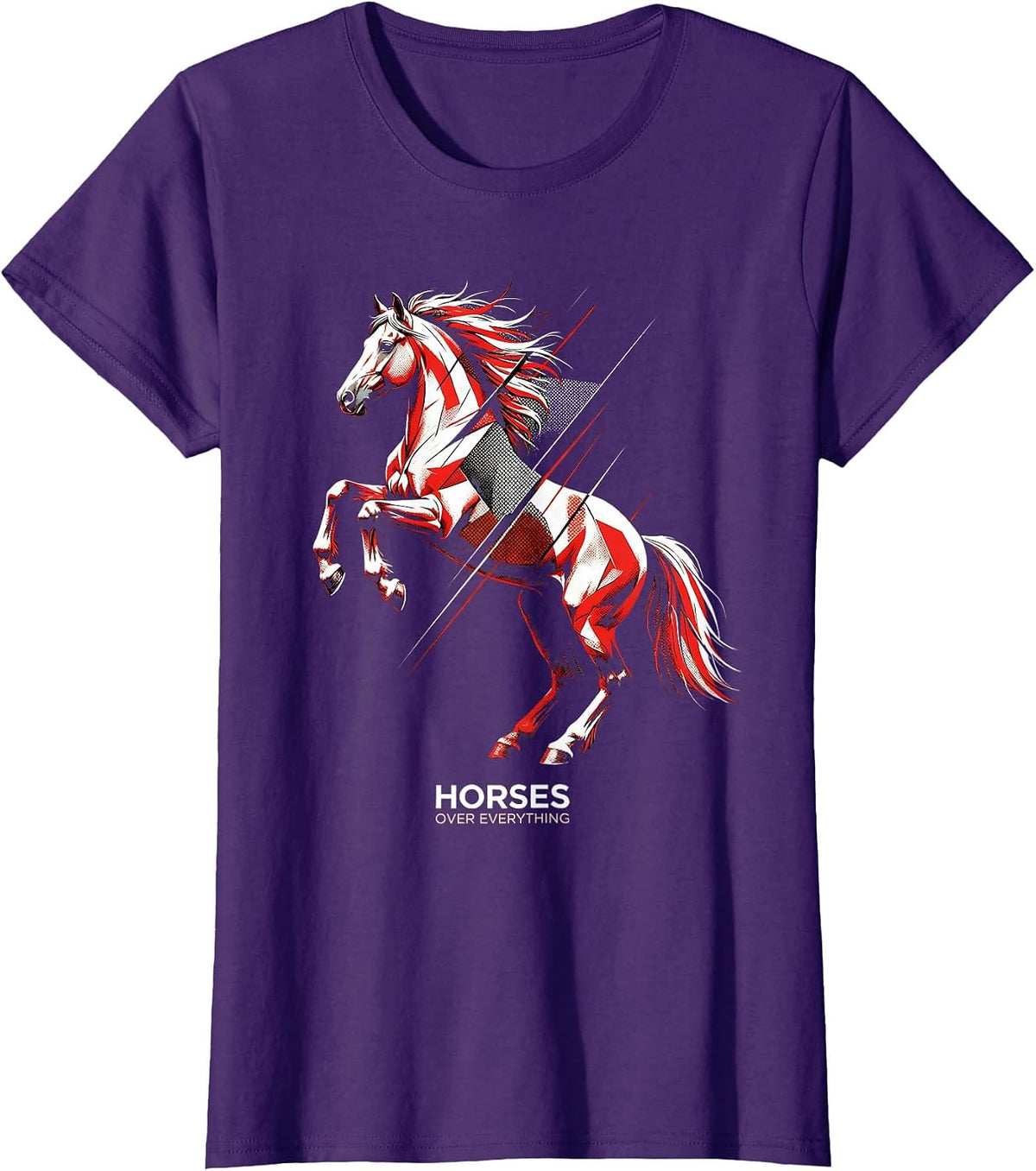 Women's Horses Over Everything Western Design T-Shirt - Purple