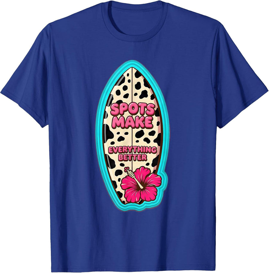 Spots Make Everything Better Dalmatian Design T-Shirt - Royal Blue