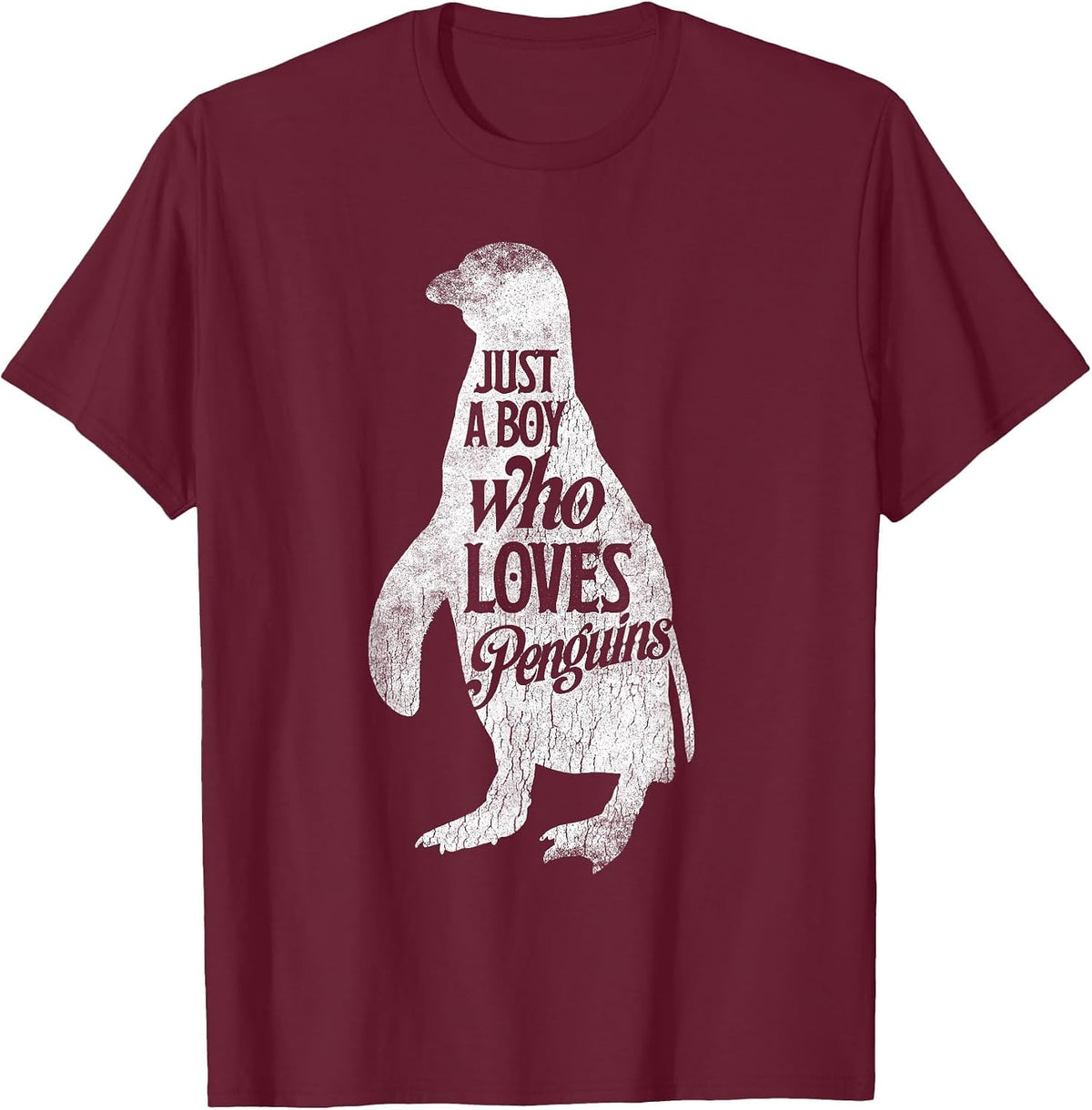 Just A Boy Who Loves Penguins T-Shirt Penguin Costume T-Shirt - Burgundy