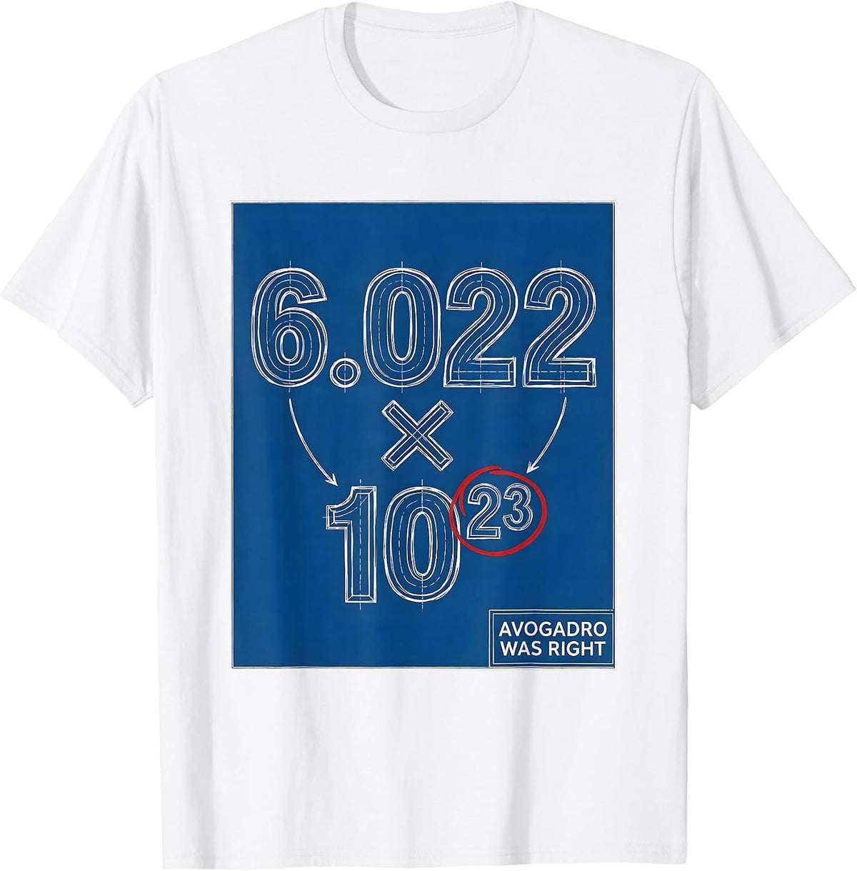 Men's Avogadro Was Right Technical Blueprint Chemistry Student T-Shirt - White