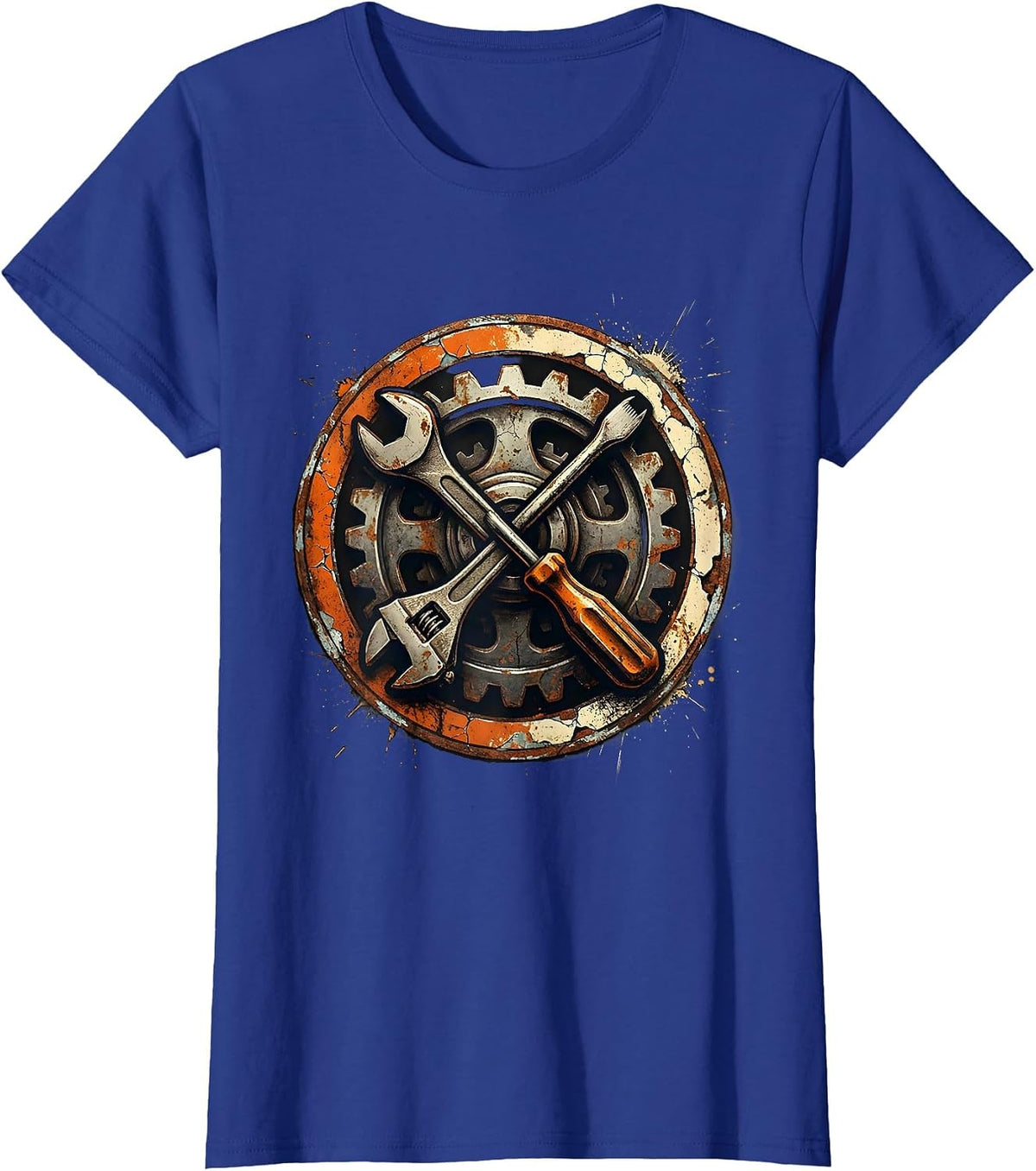 Women's Wrench Screwdriver Gear Mechanic Graphic T-Shirt - Royal Blue