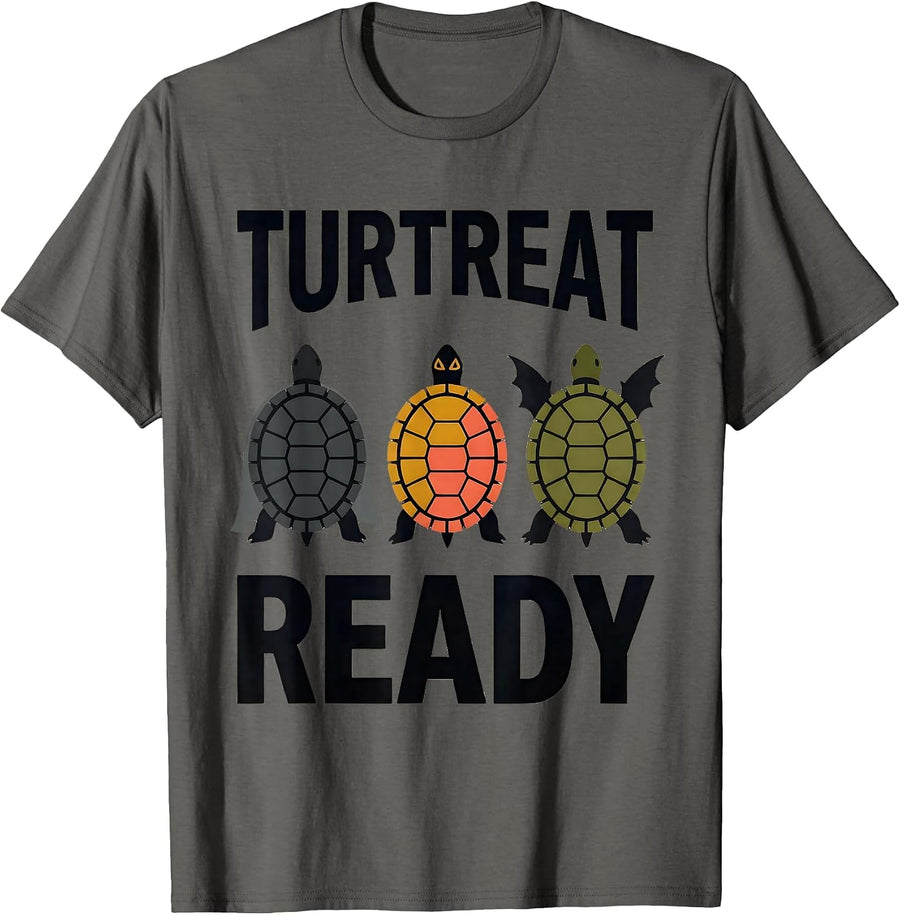 Turtreat Ready Midcentury Modern Halloween Turtle Costume T-Shirt - Asphalt Grey