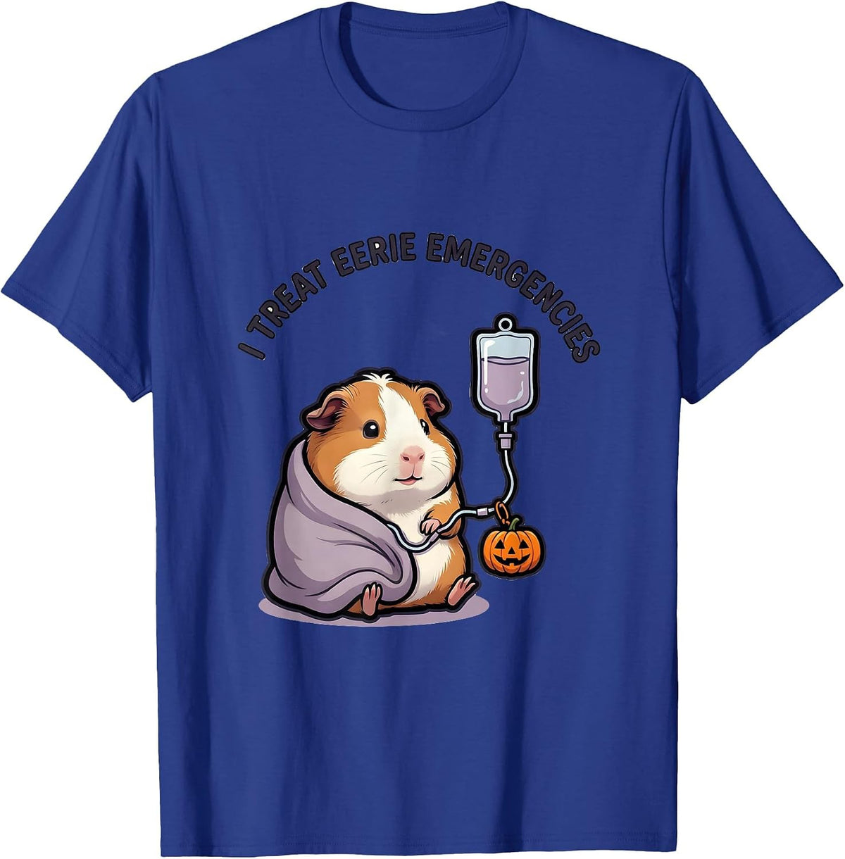 Men's I Treat Eerie Emergencies Cute Kawaii Vet Tech Halloween T-Shirt - Royal Blue