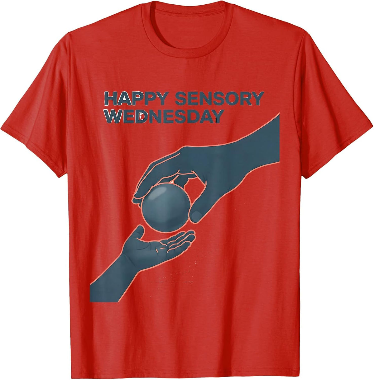 Men's Happy Sensory Wednesday Occupational Therapy OT Assistant T-Shirt - Red