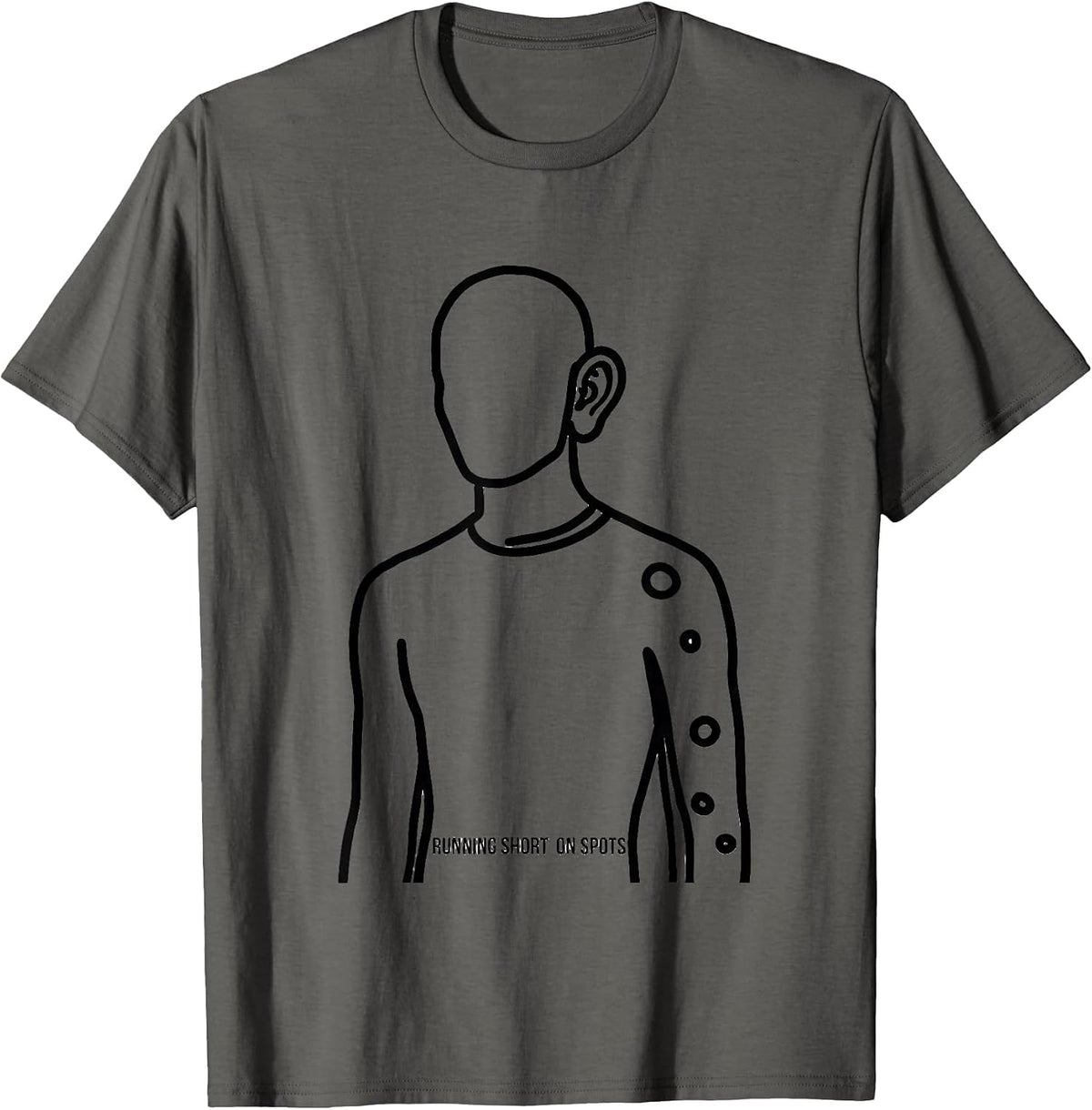 Men's Running Short On Spots Funny Pretend I'm A Dalmatian Lazy T-Shirt - Asphalt Grey