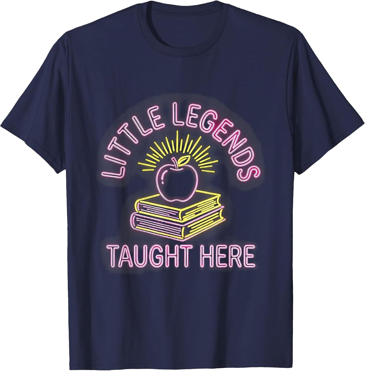 Little Legends Taught Here Elementary Teacher T-Shirt - Navy Blue