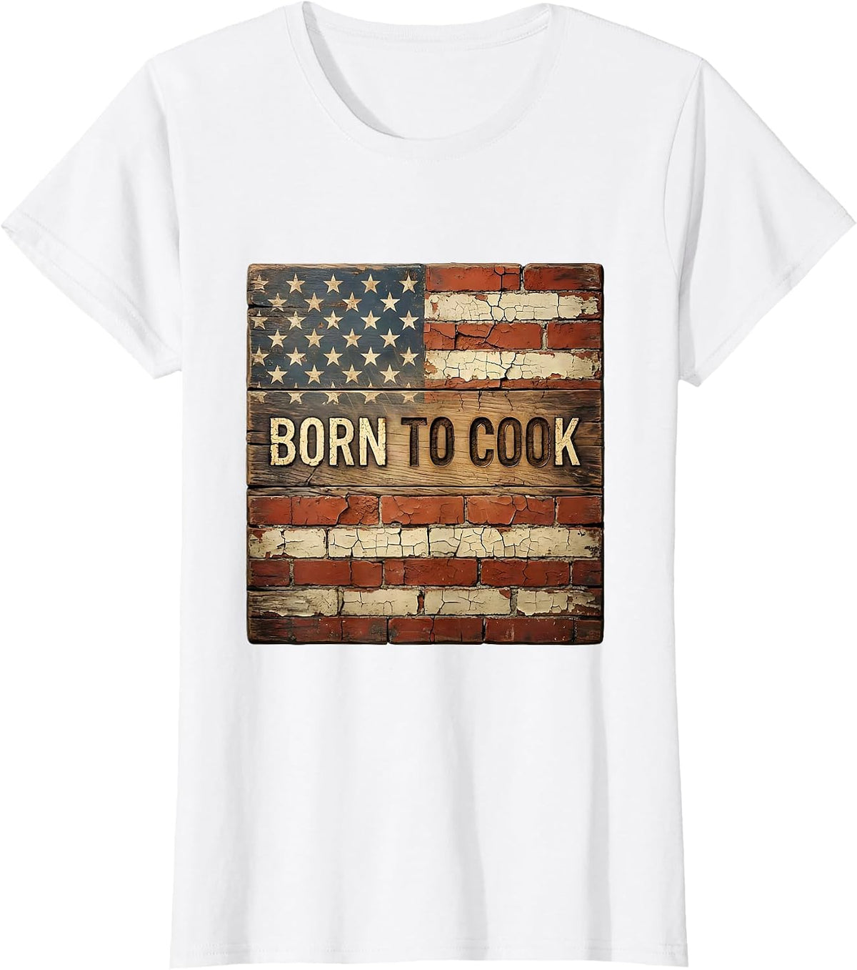 Born to Cook Chef Graphic Design T-Shirt - White