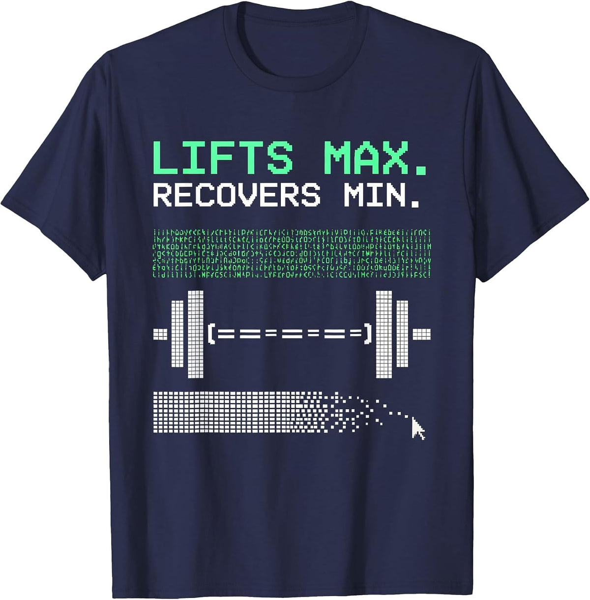 Men's LIFTS MAX RECOVERS MIN Funny Gym Workout Humor Weightlifting T-Shirt - Navy Blue