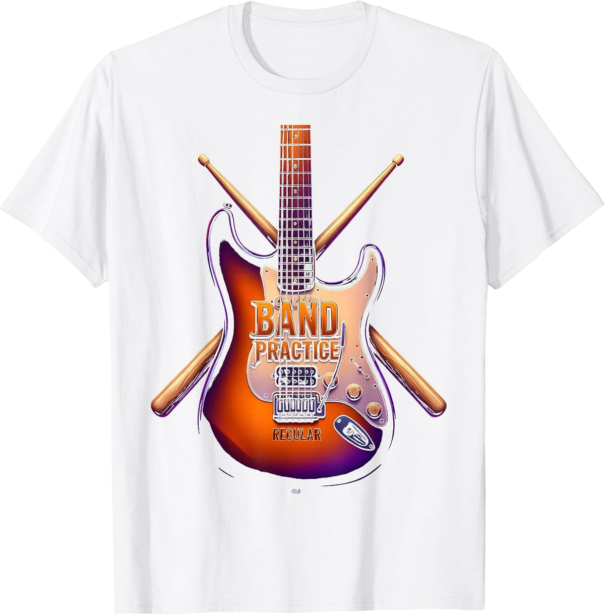 Band Practice Regular Musician Graphic Design T-Shirt - White